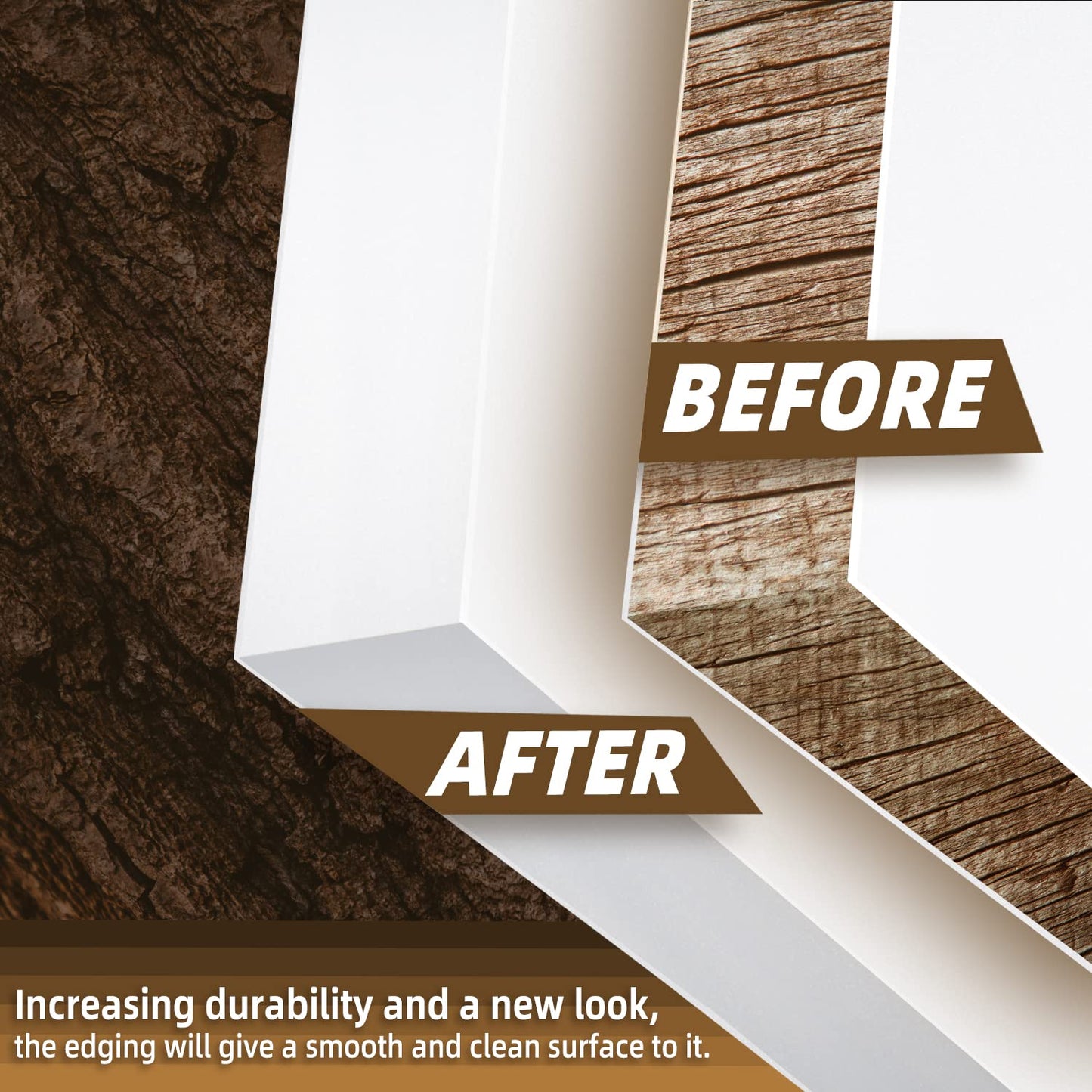 GSCIT Club White Melamine Edge Banding, 1 inch x 500ft Edge Banding with Hot Melt Adhesive Preglued Cabinet Edge Banding Flexible White Veneer Edging for Plywood