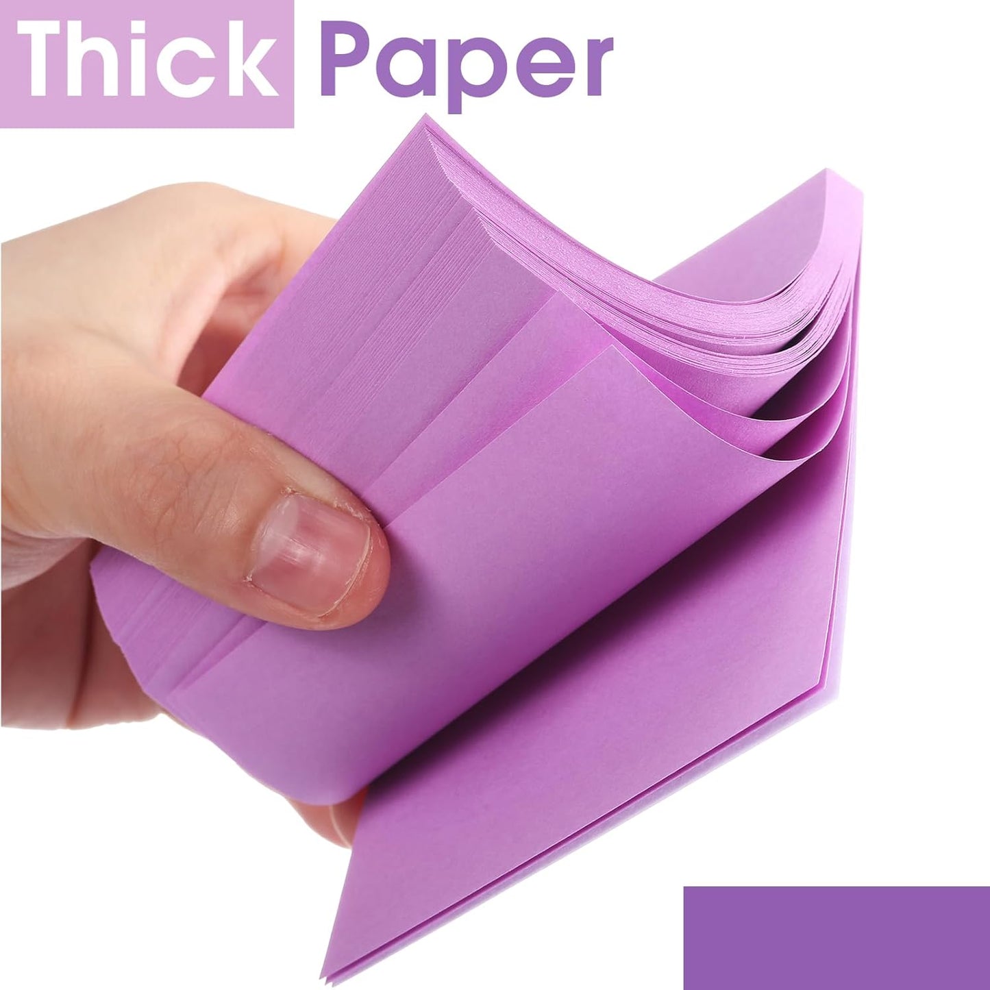 Thenshop 36 Pads Sticky Notes 3''x3'', Self Stick Notes Pads Office Supplies, 50 Sheets/pad Colored Aesthetic Sticky Accessories Home, Office, Notebook(Purple)