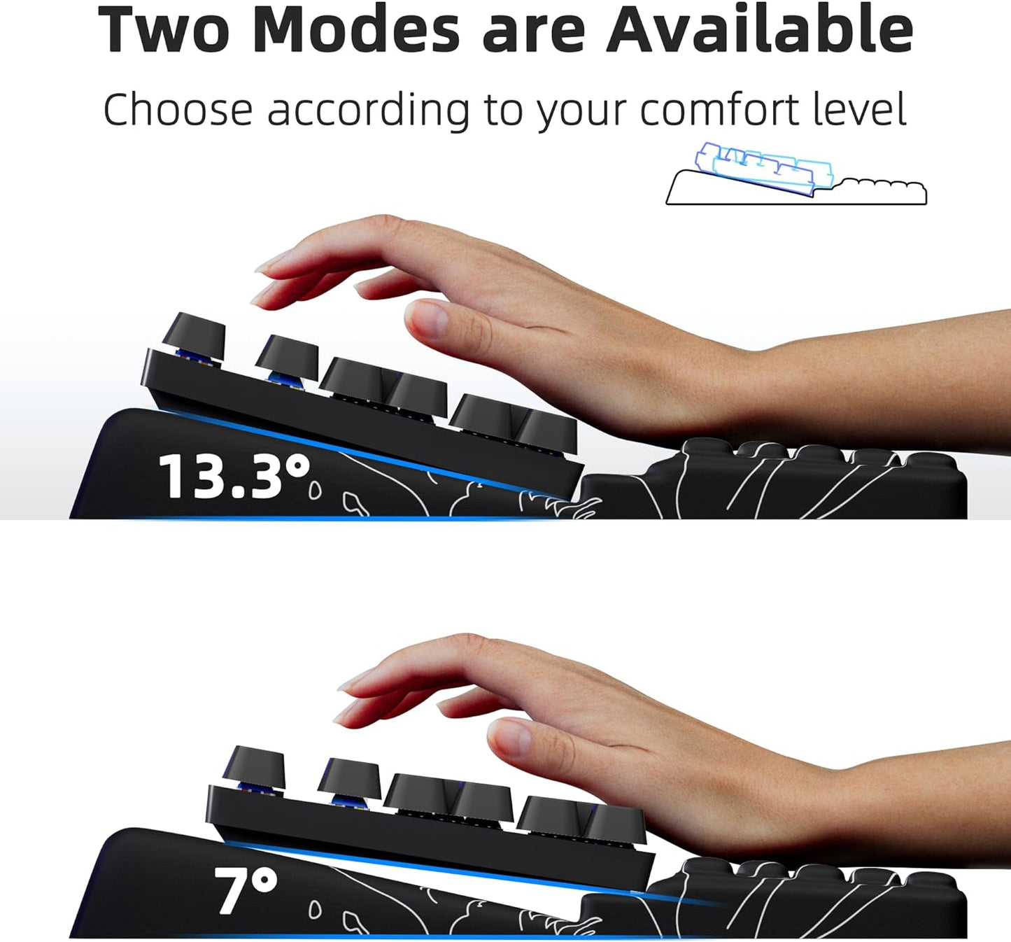 Ospelelf Wrist Support With Keyboard Stand, Comfy Ergonomic Riser Holder for Office Home