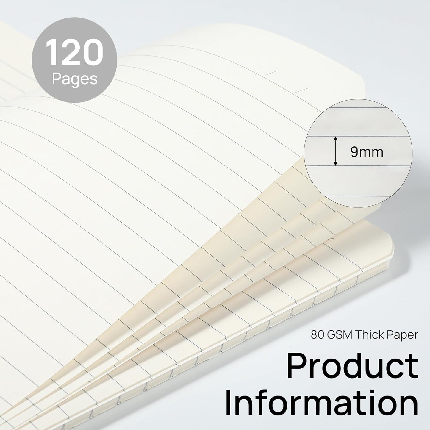 miikoul 12 Pack A5 Spiral Lined Notebooks, 8.3" X 5.5", 60 Sheets/120 Pages Wide Ruled Notebook Spiral Journals Bulk Paper Cover Notepad 12 Colors for Students Taking Class Notes Home Office Gift