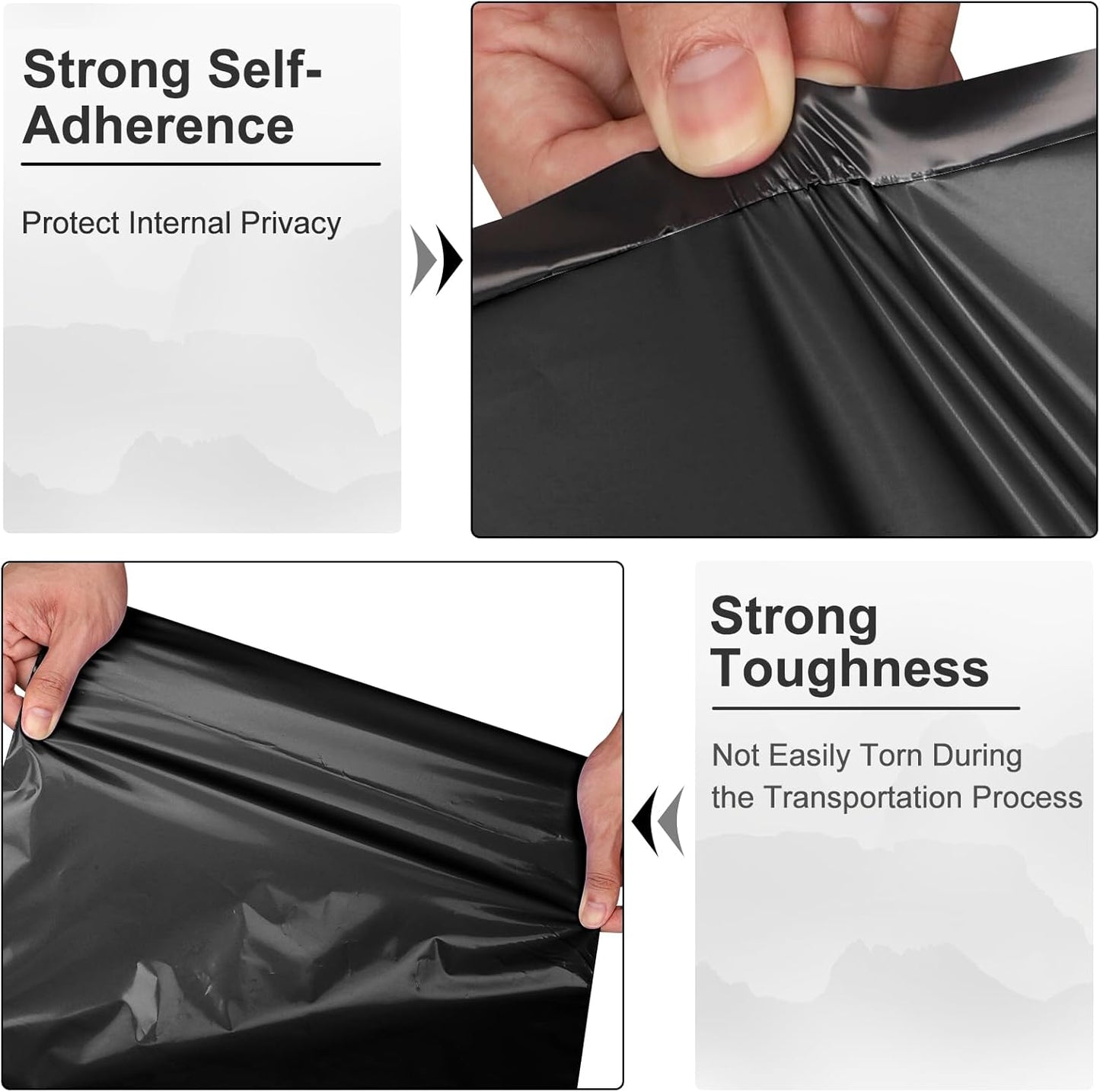 Poly Mailers 14.5x19, Large Poly Mailers 100 Pack, Shipping Mailers with Self Seal Adhesive, Waterproof and Tear-Proof Mailers Poly Bags for Small Business (Black）
