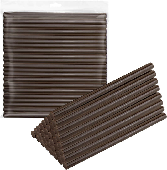 MATUFF Brown hot Glue Stick Full Size 0.43” Dia x 8” Long, 52 pcs Hot melt Adhesive Glue Sticks, Colored Glue Gun Sticks for Christmas Decoration DIY Crafts Arts School Home Gluing Project