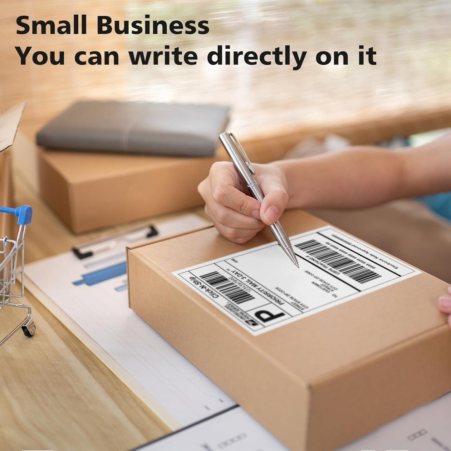 4"x6" Direct Thermal Shipping Labels 2400 Lables/8 Roll (300 Pcs per Roll) Compatible with Zebra Rollo Beeprt Printer Permanent Adhesive