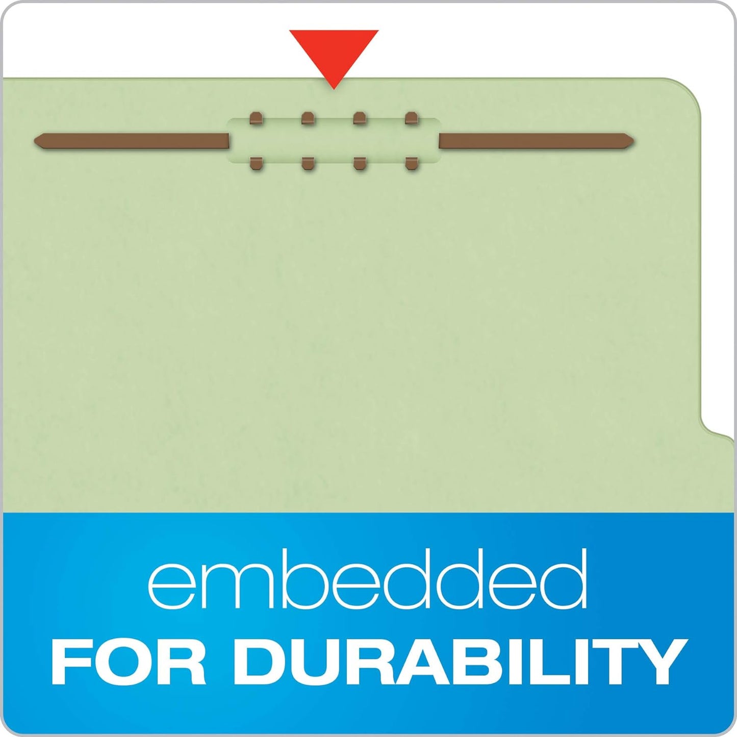 Pendaflex Recycled Classification File Folders, 1 Divider, 2" Embedded Fasteners, 2/5 Tab Cut, Legal Size, Light Green, Box of 10 (28776R)| (Pack of 5)
