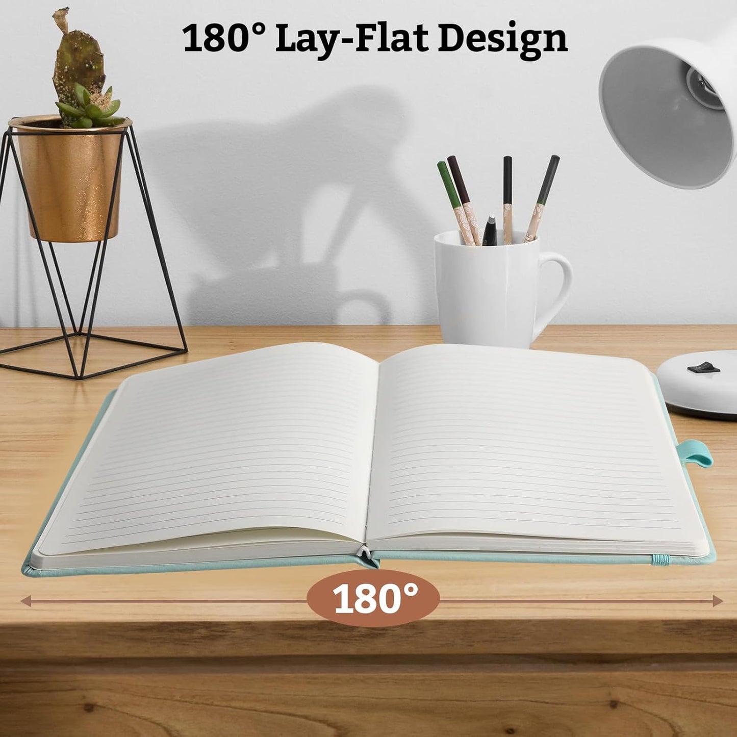 Hardcover Lined Bullet Dotted Journal Notebook, A5 140 192 Pages 100 120Gsm Paper College ruled for School,Work,Travel,and Daily Planning，5.7''*8.3'' (1, Light Green, A5 Lined)