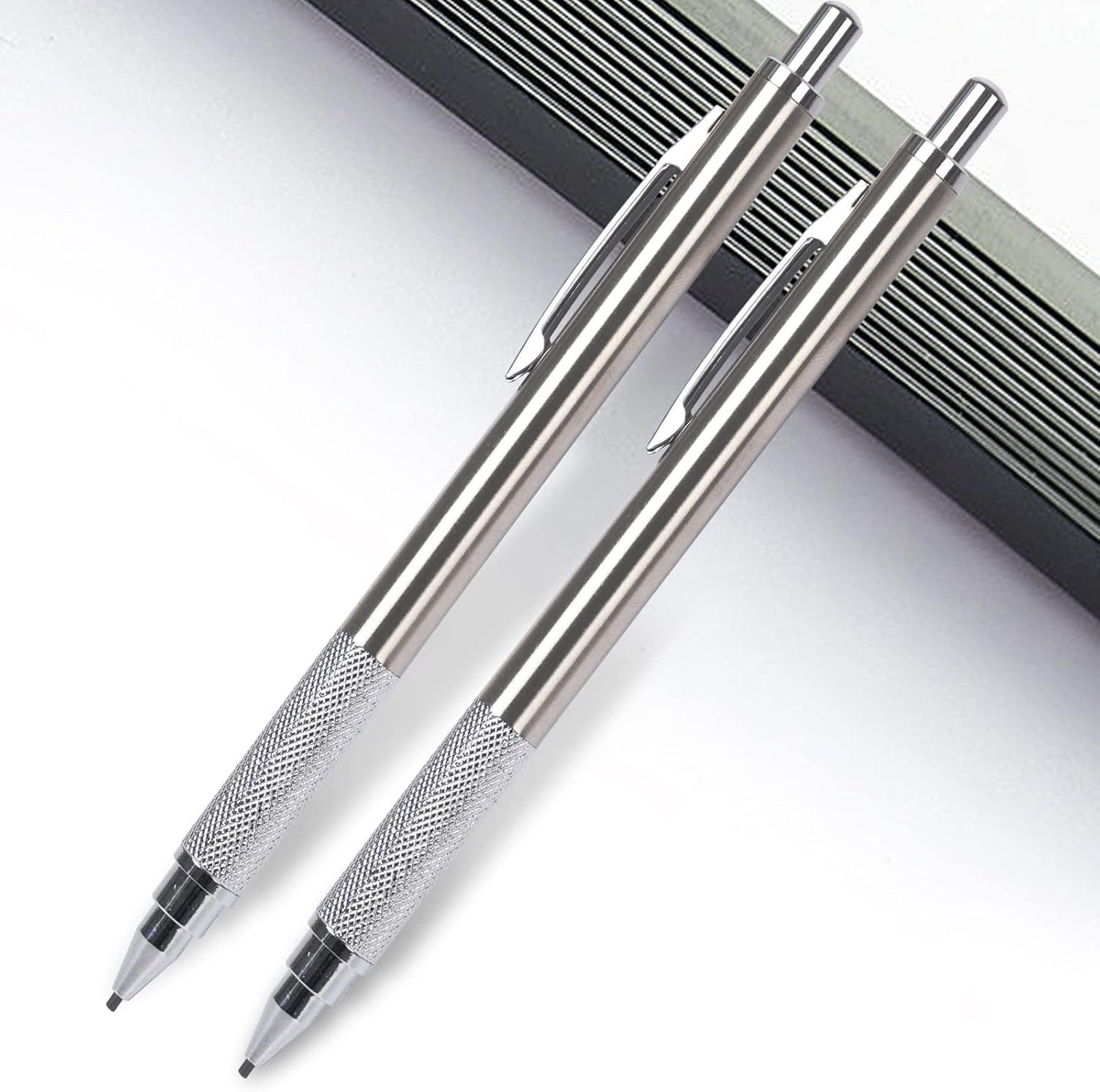 1.3 mm Mechanical Pencil Set with 4 Tubes Lead Refills,2 Eraser,1.3mm Mechanical Pencils,Metal Drafting Pencil, Lead Holder,Drawing Mechanical Pencils,Carpenter Pencils for Marking, Sketching