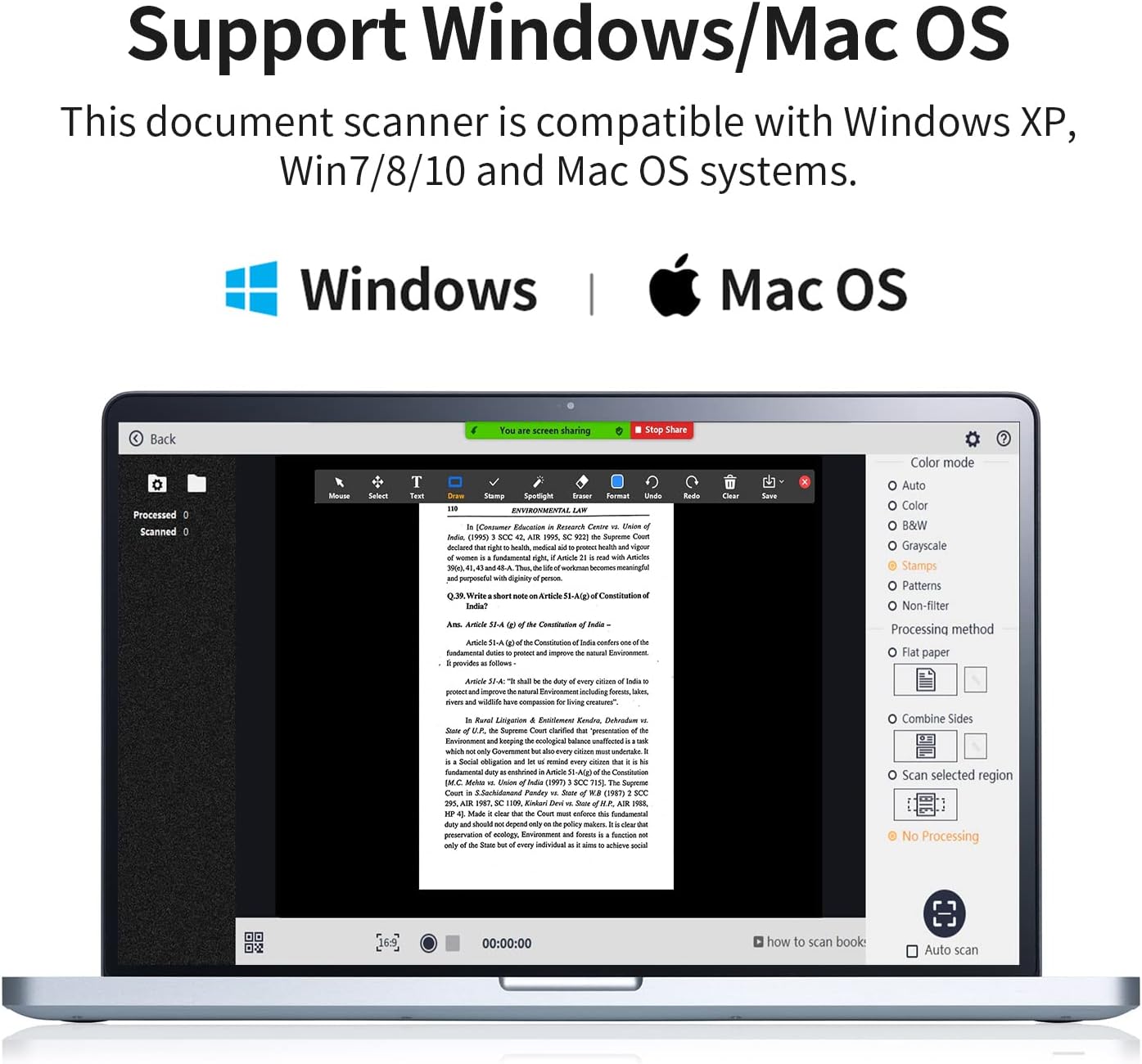 CZUR Shine Ultra Pro 24MP Document Scanner, USB Book Scanner, Portable Document Camera, A3 Large Format Book Scanner, Adjustable Height, Max DPI 440, for Windows & Mac