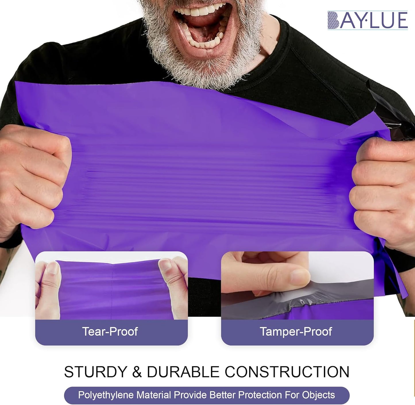 Purple Large Poly Mailers 14.5x19 Inch | Strong Adhesive Self-Seal Mailer Bag | Tear, Tamper, Water Resistant Shipping Envelopes | Thick Strong polymailer Bags | Clothing Shipping Bags | 500 Pcs Bulk