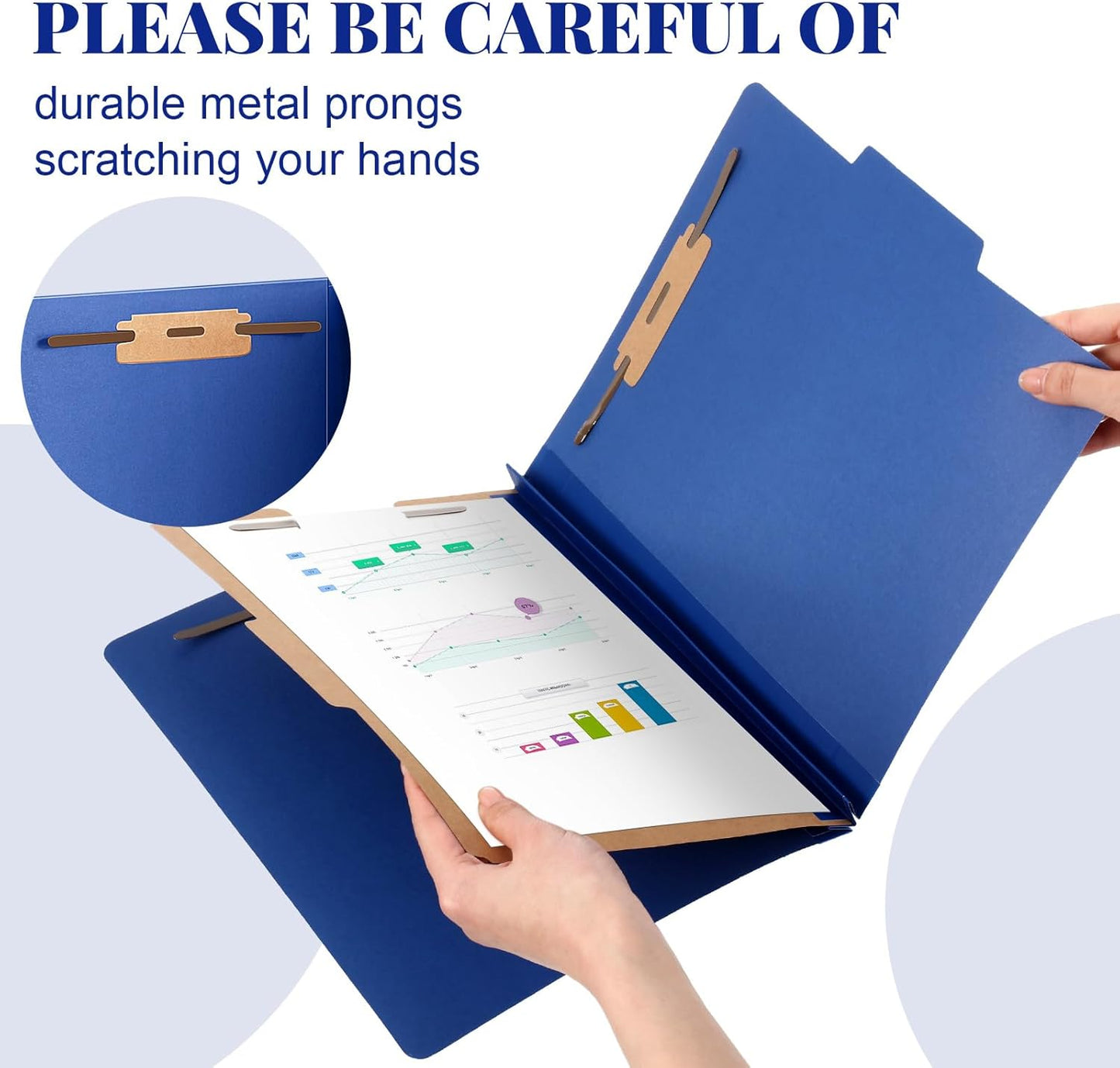 72 Pcs Classification Folders Letter Size, 1 Divider Pressboard File Folder with Fasteners, Expanding File Organizer Bulk for Teachers, Clergy, Office, Church, Christmas Donations (Dark Blue)