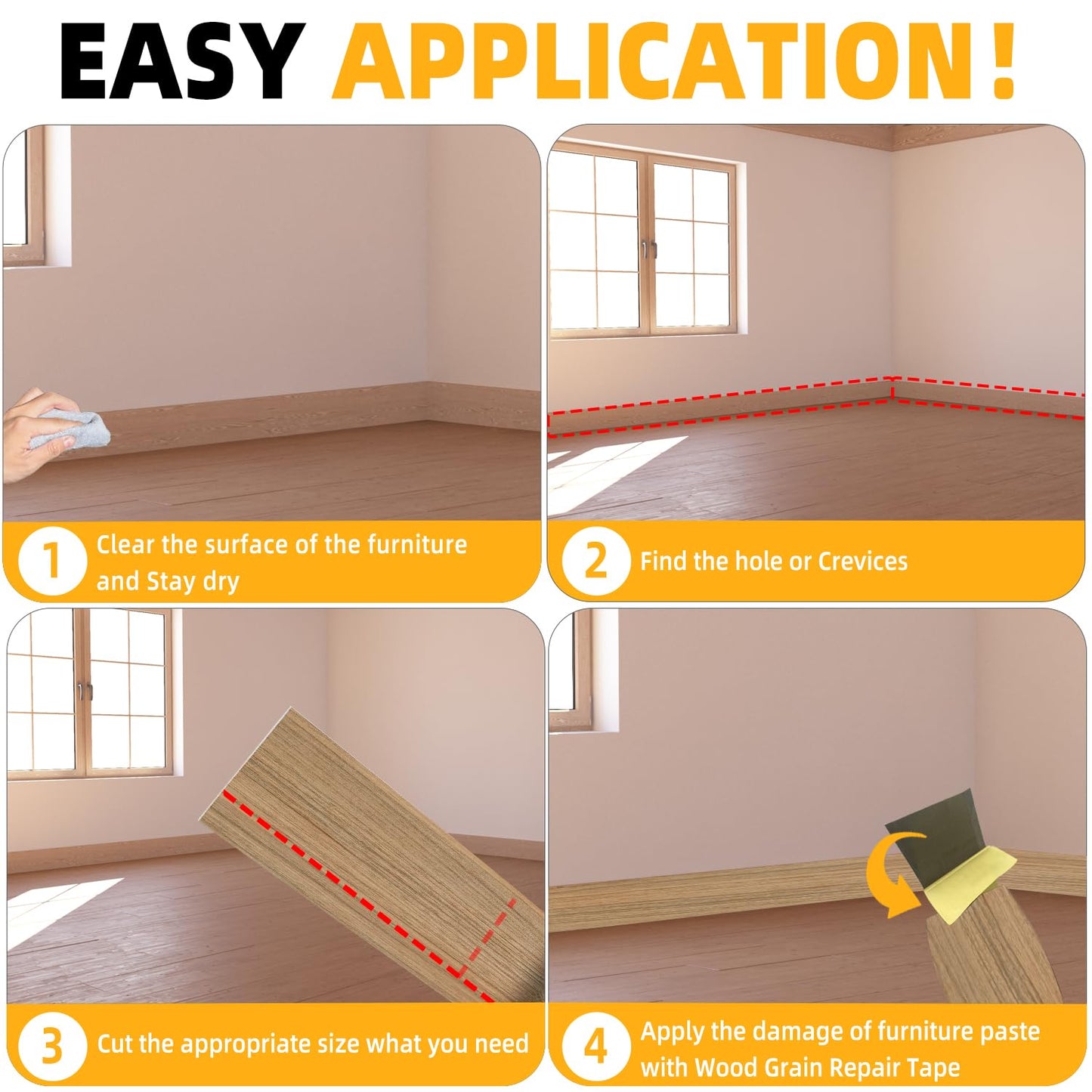 GSCIT Club Natural Walnut Wallpaper, 24 inch X 15ft Self Adhesive Wood Grain Repair Tape Patch for Tables, Chairs, Baseboards, Doors, Windows, Floors, Handicraft DIY.