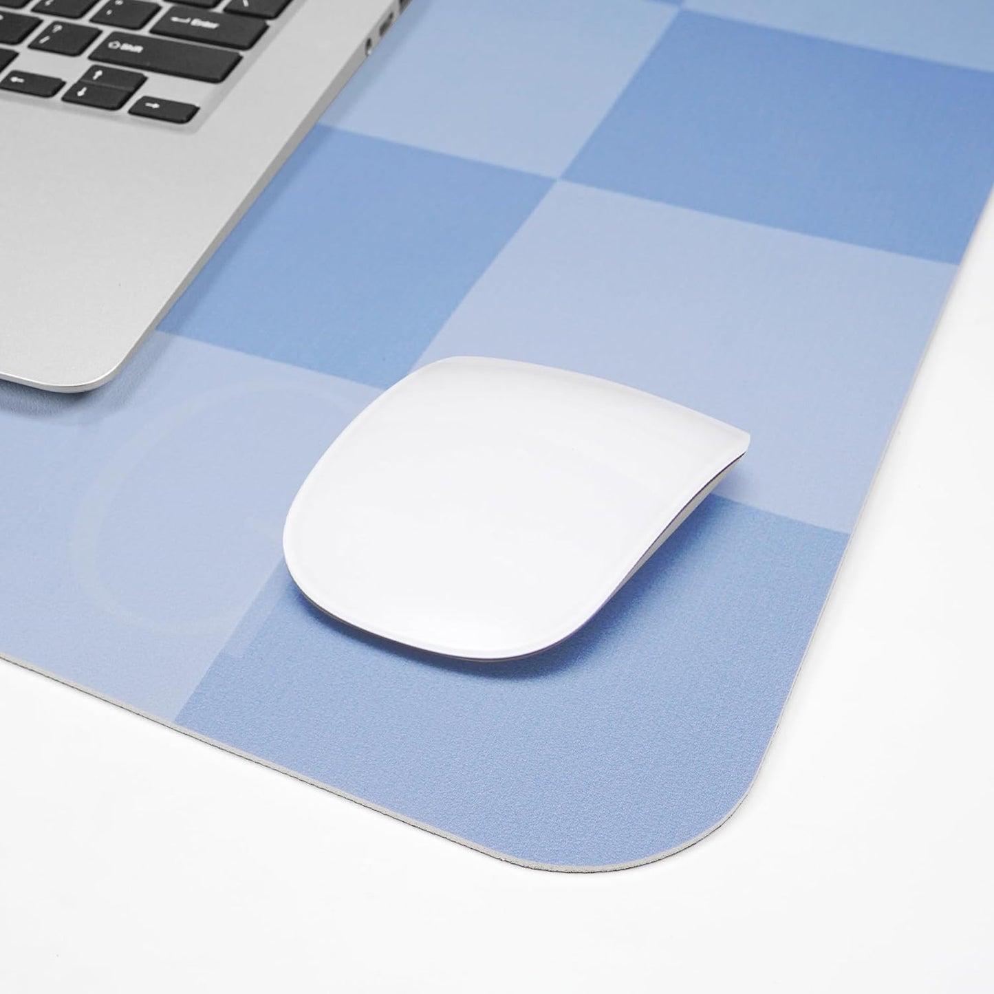 Non-Slip Desk Pad, Waterproof PU Leather Protector, Easy Clean Laptop Mat for Work/Home/Decor (Light Blue, 31.5" x 12"