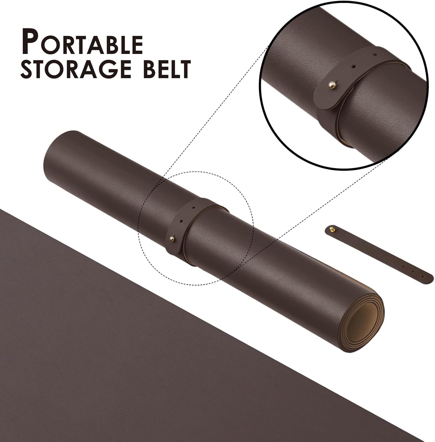 Large Desk Mat - 47.2"x 17" Non-Slip PU Desk Pad for Office and Home - Ideal for Large Mouse Pad and Desk Mats on Top of Desks(Coffee)