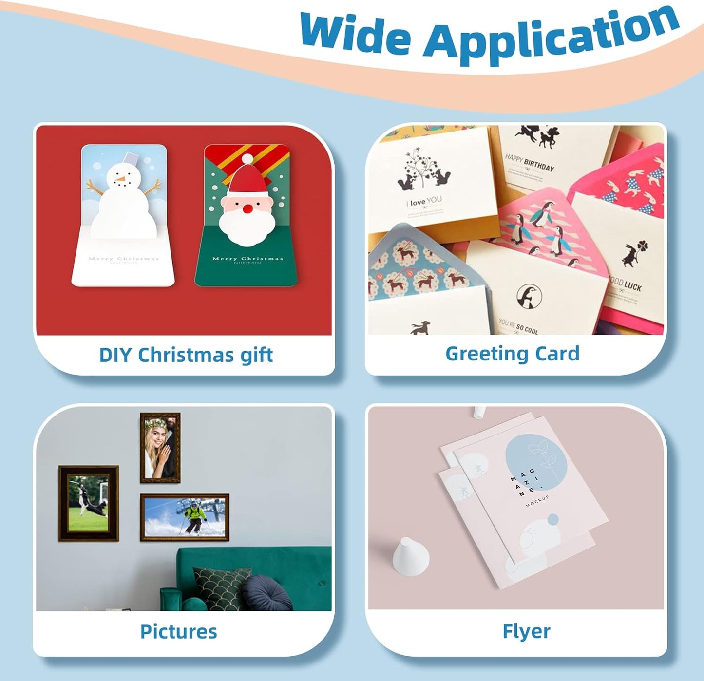 Uinkit 11 x 17 Thick Photo Paper Glossy 11x17 60Sheets 62lb Inkjet Heavyweight 230gsm Gallery show Brochure Pictures Funeral Bulletin Obituary Papers Obituaries Gloss Papers