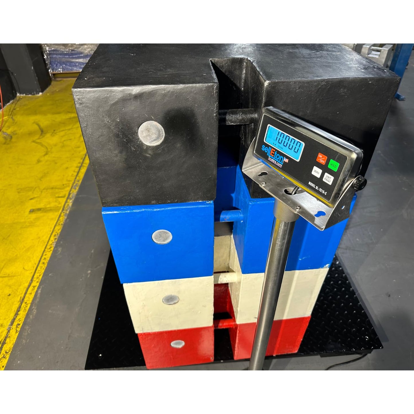 SellEton SL-700-3x3 36" x 36" Industrial Floor Scale, Accurate Pallet Scales with Metal Indicator for Warehouse Shipping | 10,000 lbs x 1 lb