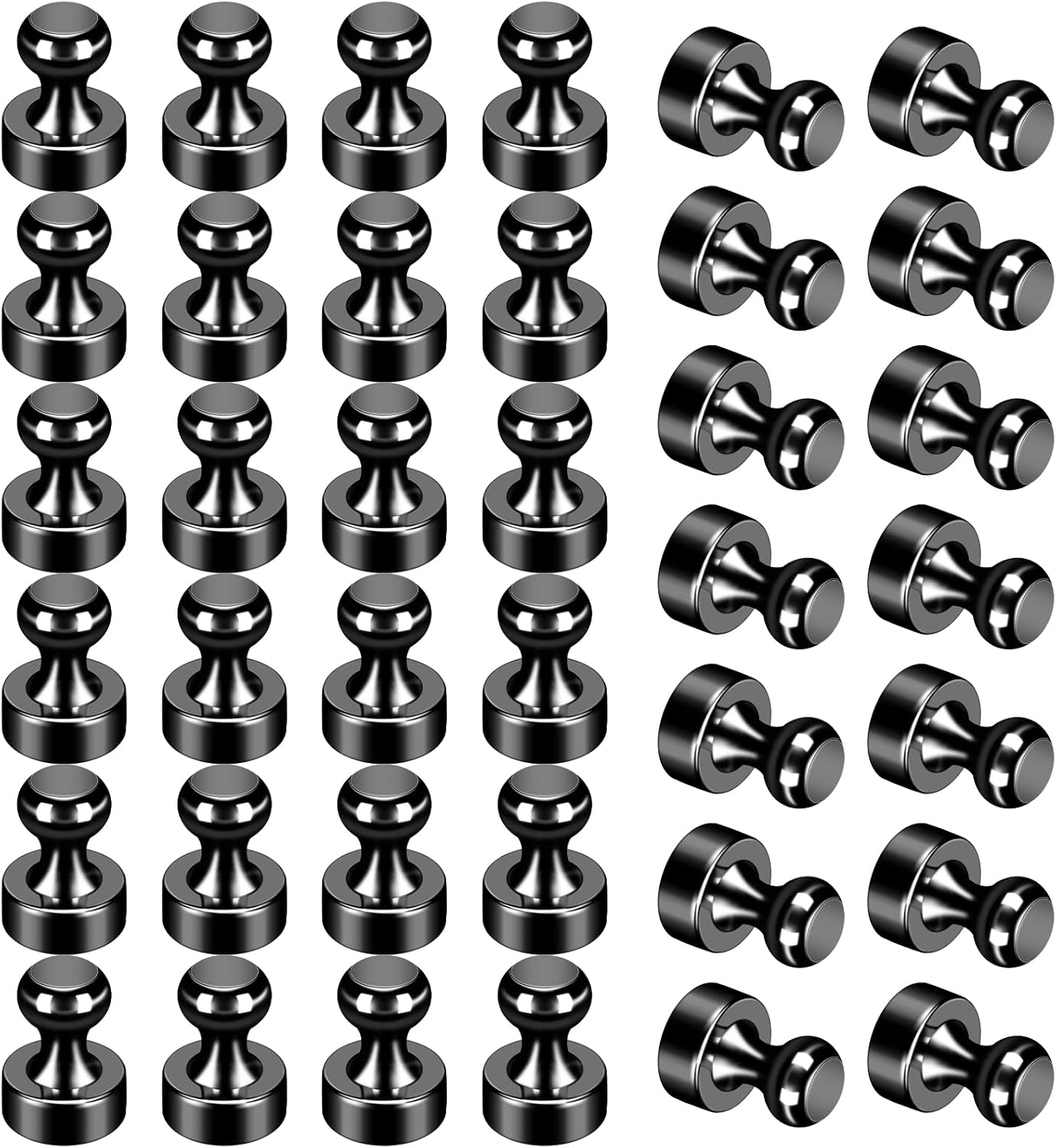 36Pack Refrigerator Magnets Black Fridge Magnets for Whiteboard Strong Whiteboard Magnets Small Metal Magnets for Fridge White Board Map Kitchen Office Classroom
