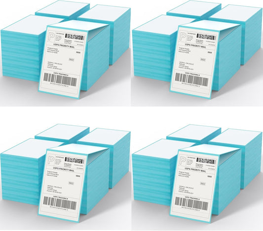 FungLam Direct Thermal Shipping Labels - 4x6 Thermal Labels Fanfold - Perforated and Strong Adhesive - 50000 Labels (1000 Labels per Stack, 50 Stacks)