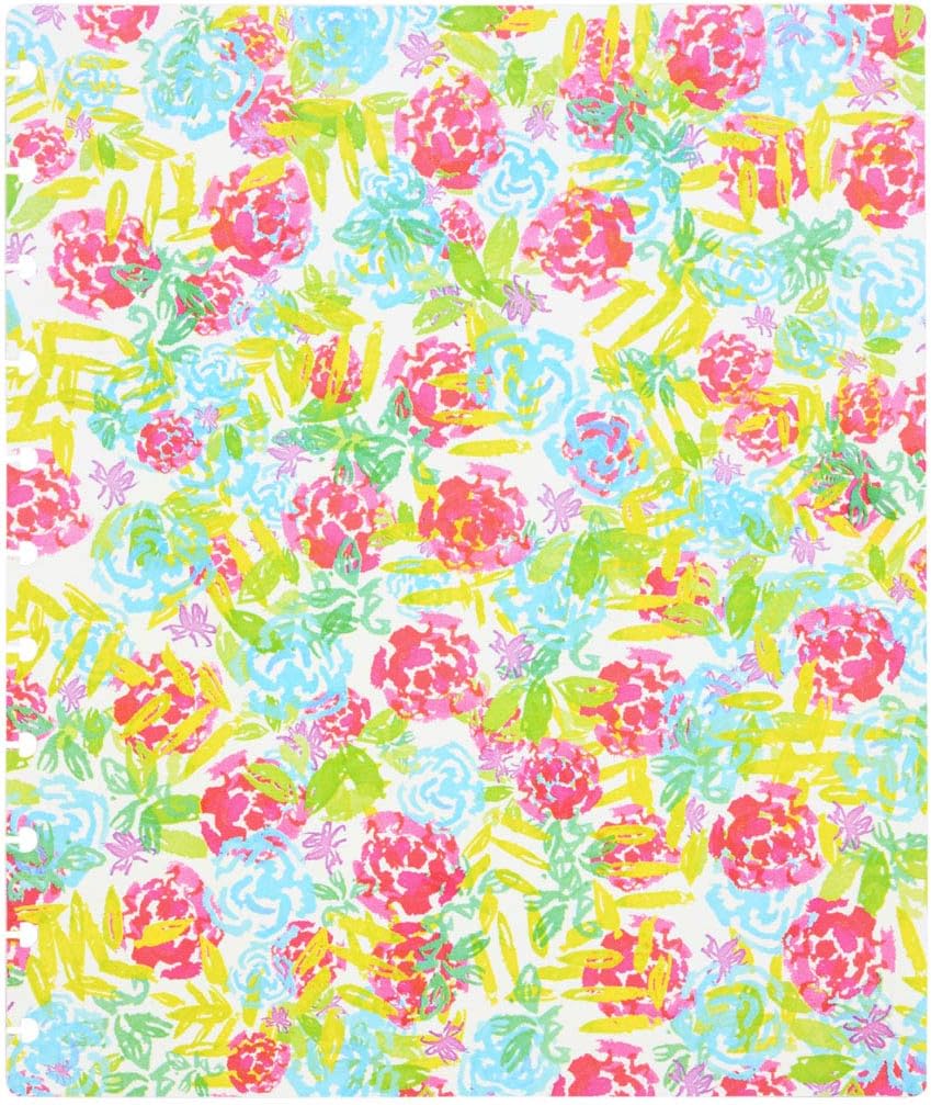 Talia Discbound Notebooks, Planner, Customizable, (xWatercolor Bloom w/Celestial Turquoise Discs, Letter (8.5in x 11in))