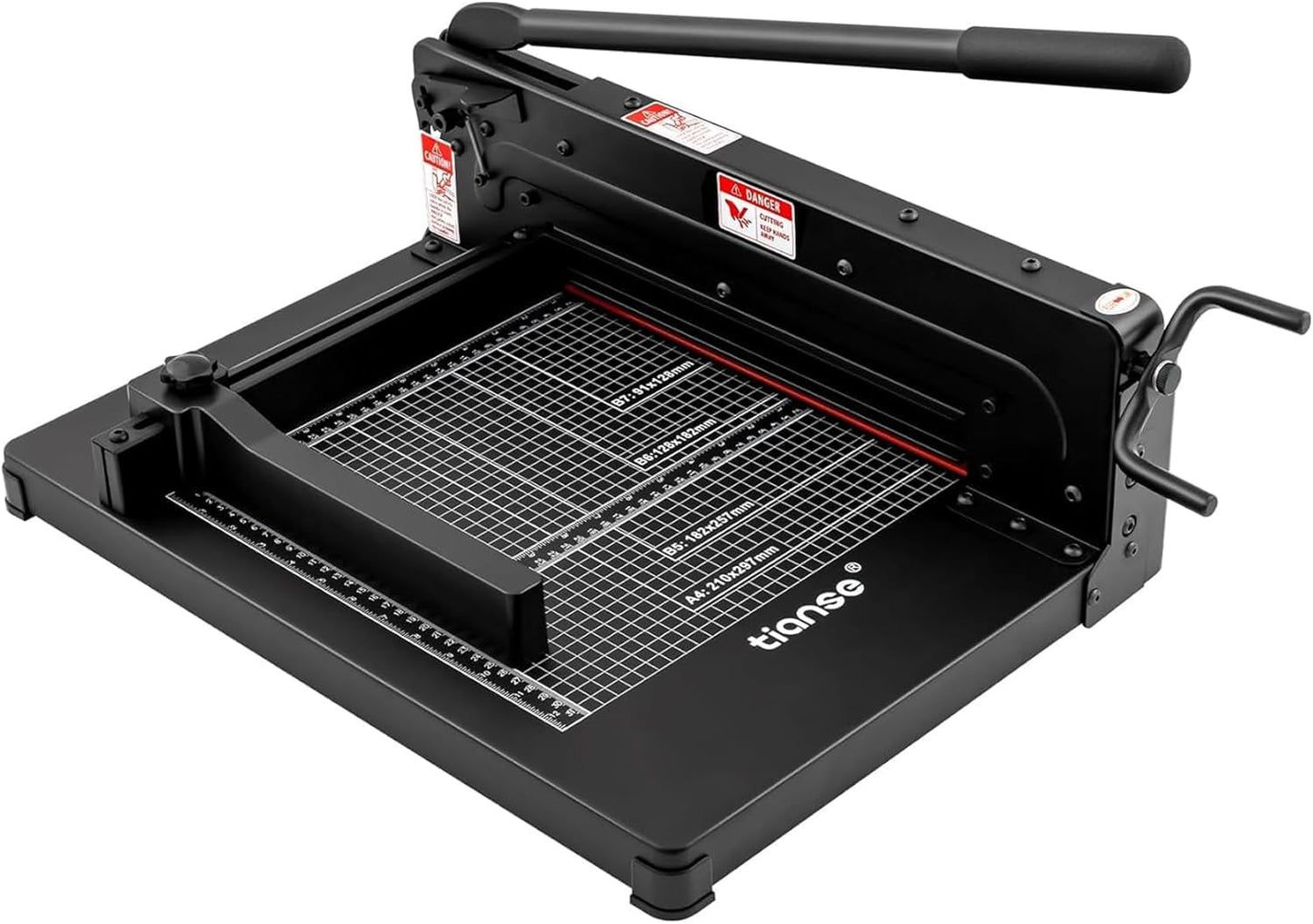 TIANSE Heavy Duty Guillotine Paper Cutter A4 12" Guillotine Paper Cutter 500 Sheet Capacity Solid Steel Construction with Double Safety Protection Perfect for Trimming Paper Cardstock Matboard Black