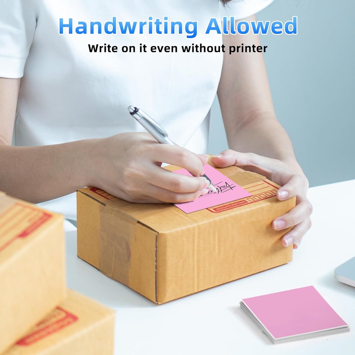 4x6 Pink Thermal Labels, 1 Packs of 500 4x6 Fold Labels - Compatible with JADENS, ASprink, Phomemo, Rollo, Zebra, Omezizy and Other Thermal Printers