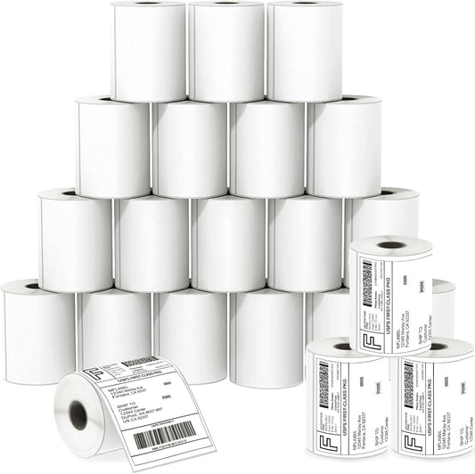 MFLABEL® 40 Rolls of 250 4x6 Direct Thermal Blank Shipping Labels for Zebra 2844 Zp-450 Zp-500 Zp-505
