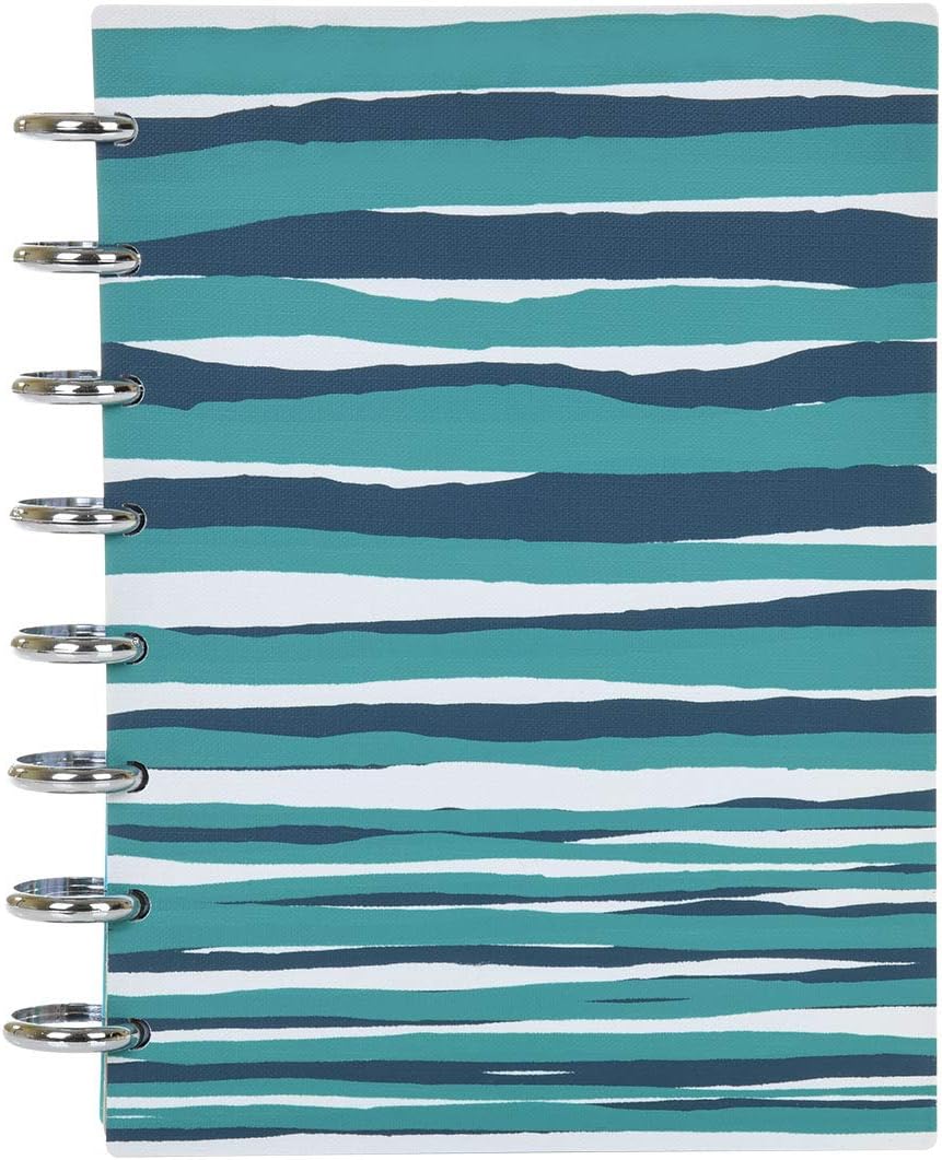 Talia Discbound Notebooks, Planner, Customizable, (yHorizon w/Silver Discs, Junior (5.5in x 8.5in))