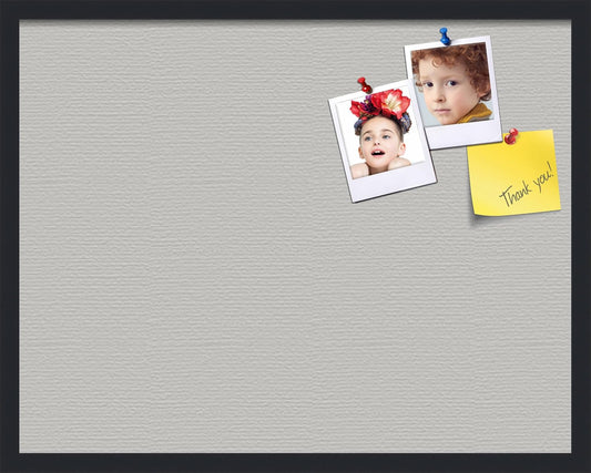 PinPix 28x22 Inch Cork Bulletin Board. This Decorative Framed Pin Board Comes with Light Stone Design and a Satin Black Frame. Ideal for Home Office Decor or Message Board (PinPix-1809)