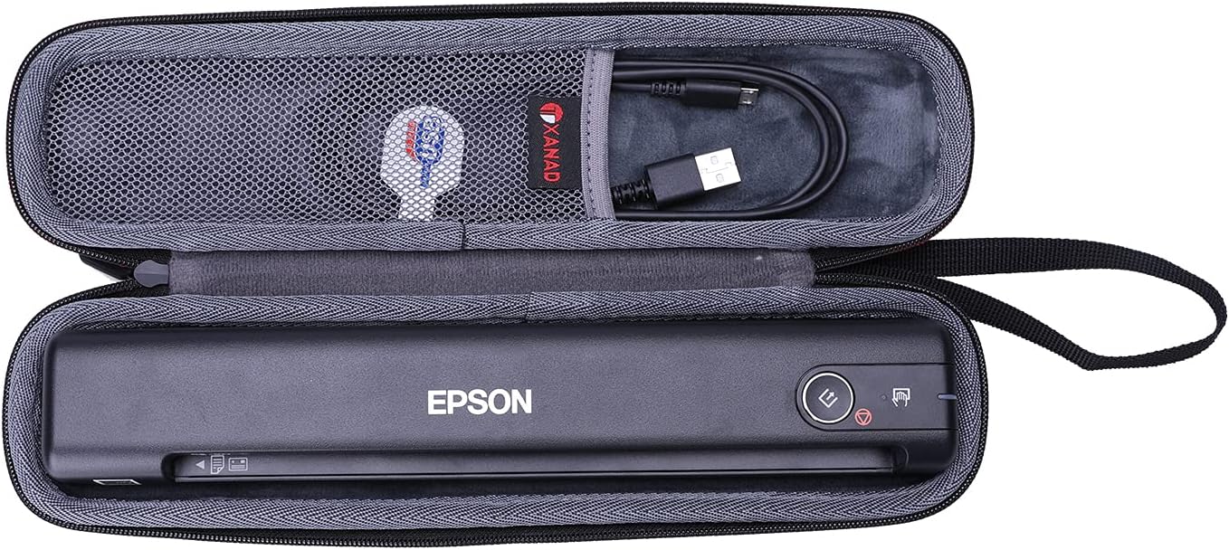XANAD Hard Case for Epson Workforce ES-50 / ES-55R / ES-60W / ES-65WR / DS-30 / DS-70 / DS-80W Document Scanner (Case Only)