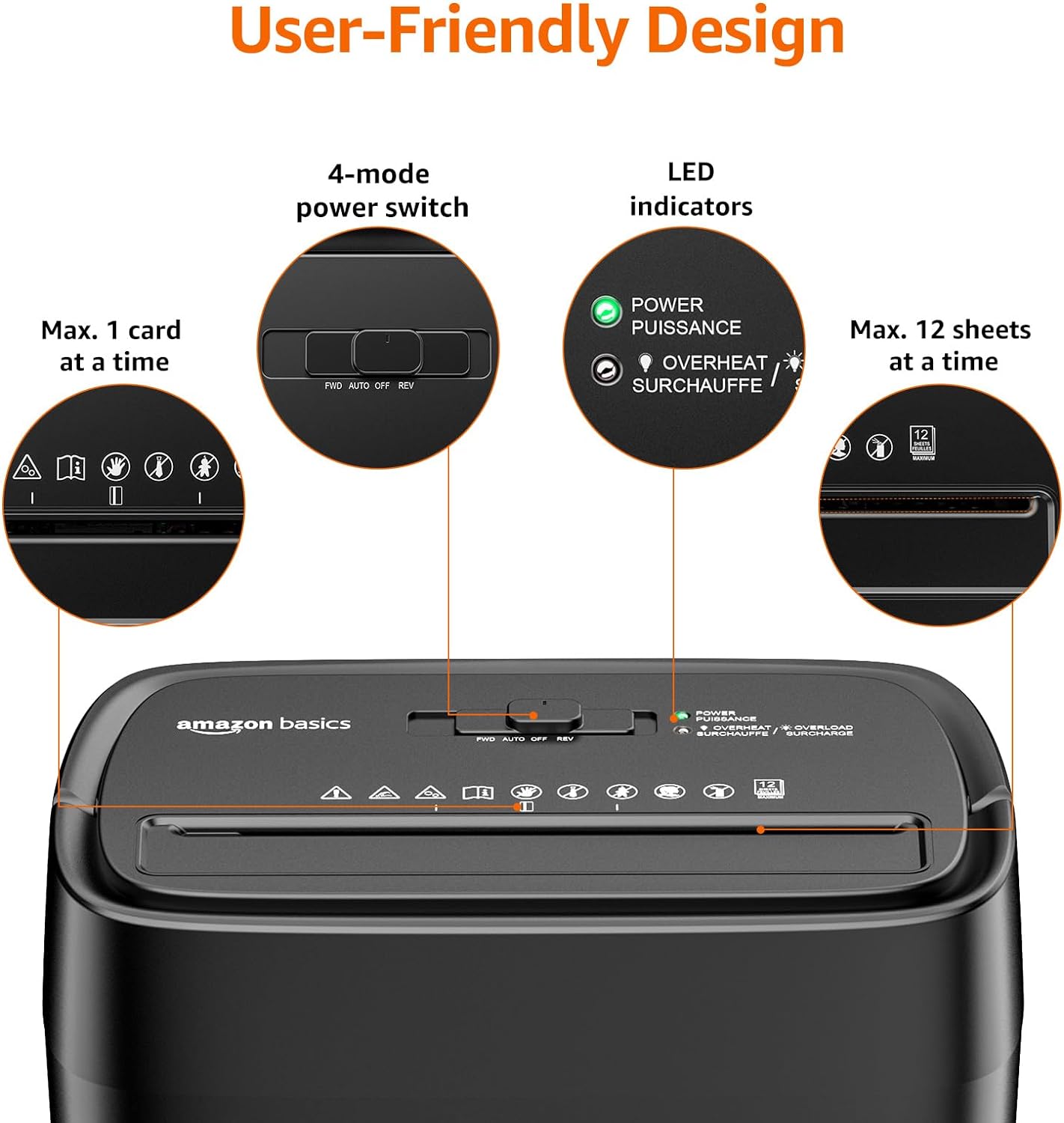 Amazon Basics Cross Cut Paper and Credit Card Shredder, 12 Sheet (New Model), Black