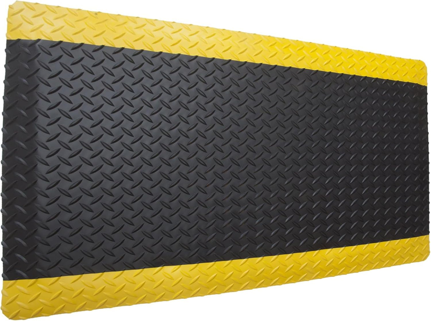 Rhino Mats, American Classic Diamond Anti-Fatigue Mats, Industrial Ergonomic Comfort Standing Mat for Work, Home, Garage, Office, Kitchen or Anywhere (Black/Yellow 1" Thick, 3 FT. x 23 FT.)