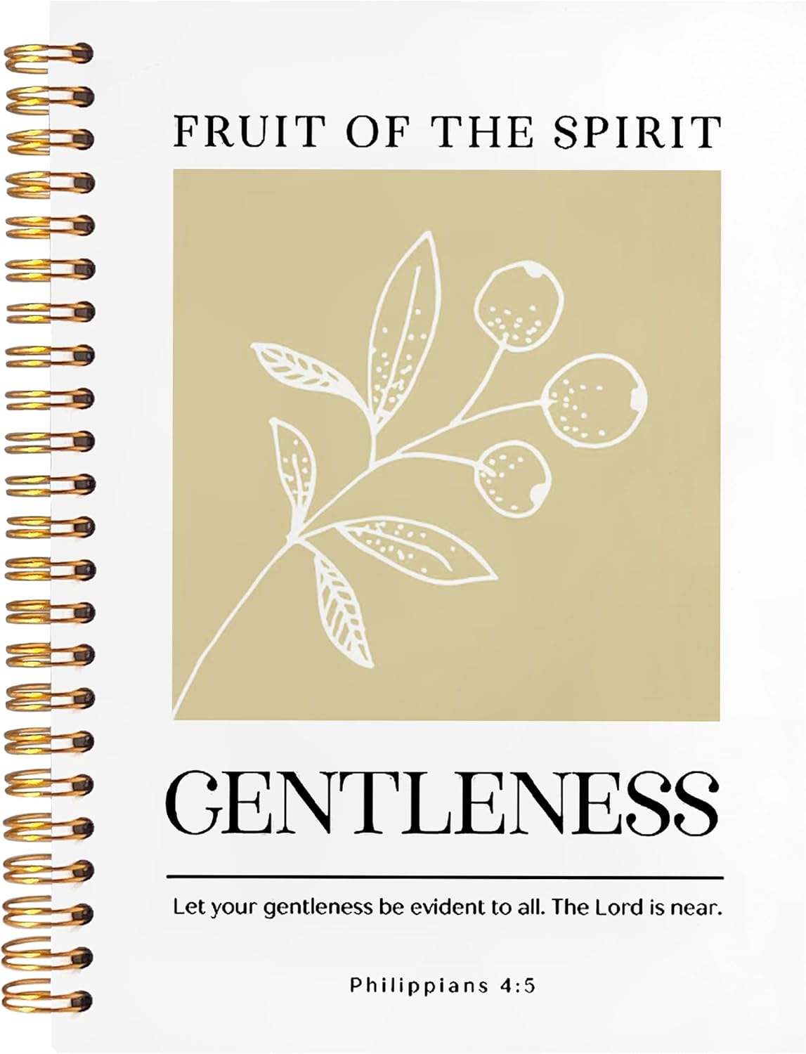 BearCake Fruit of the Spirit Gentleness Christian Notebook Journal, Christian Gifts for Women, Bible Notebooks for Note Taking, Bible Journaling Notebook, Hardcover Spiral Notebook 5.5x8.3