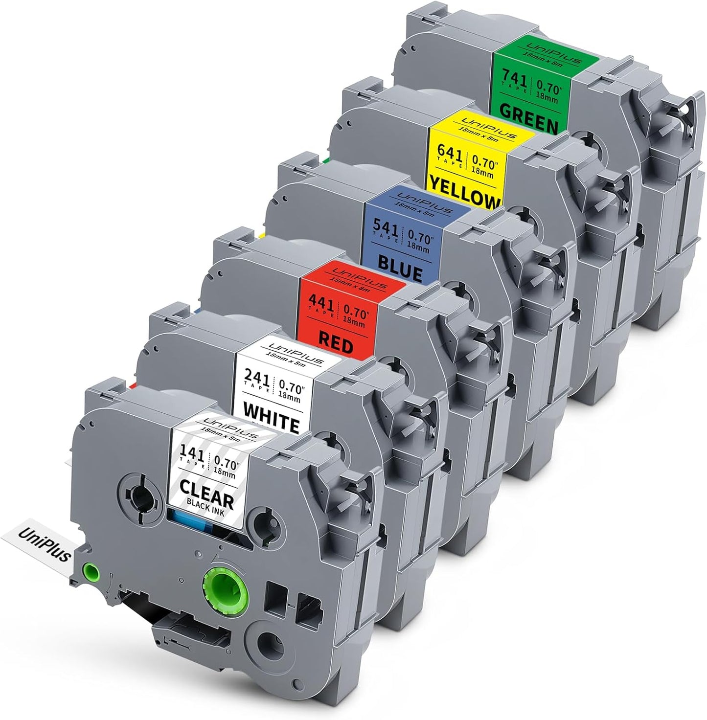Compatible for Brother TZe-141 TZe-241 TZe-441 TZe-541 TZe-641 TZe-741 18mm 3/4 Inch TZ Laminated Tape for P Touch PT-D410 PT-D400 PT-D600 PT-D610BT PT-P700 PT-1830 Label Maker, 6-Pack