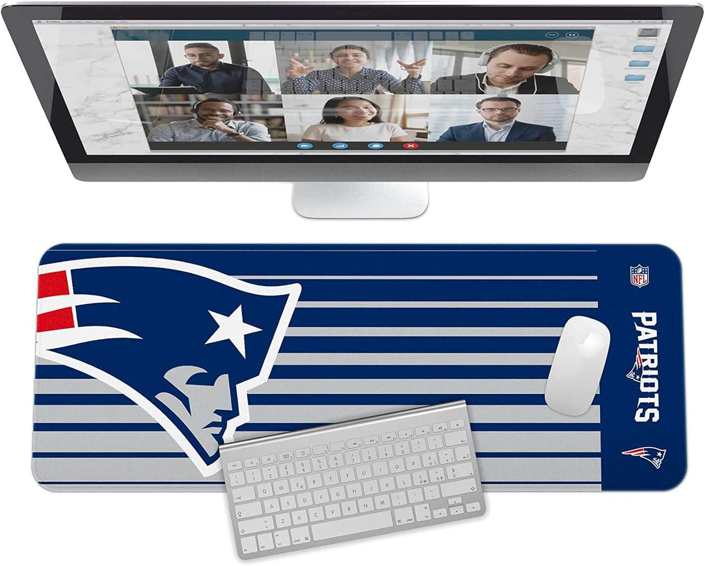 SOAR NFL Unisex Multifunctional Desk Mat for Desktop, (31.5"x12") - Ultra Soft Fabric with Non-Slip Rubber Backer - Water Resistant & Durable Nylon Stitching - Officially Licensed NFL, Desk Pad