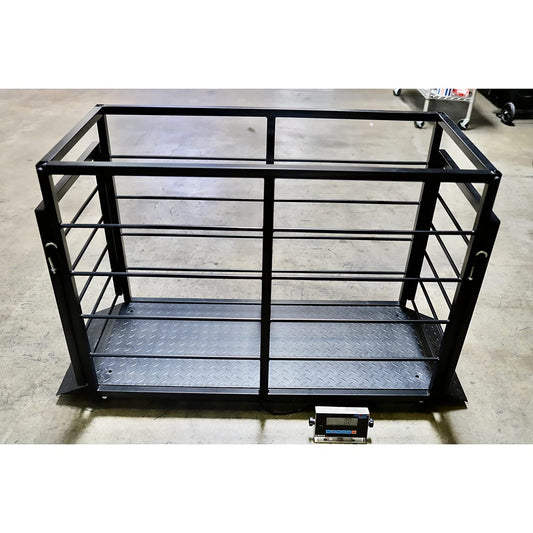 Liberty LS-920-2k Industrial Portable Floor Scale for Small Animal, Platform 50" x 20" / up to 2000 lbs (Made in USA) Scale + Cage System