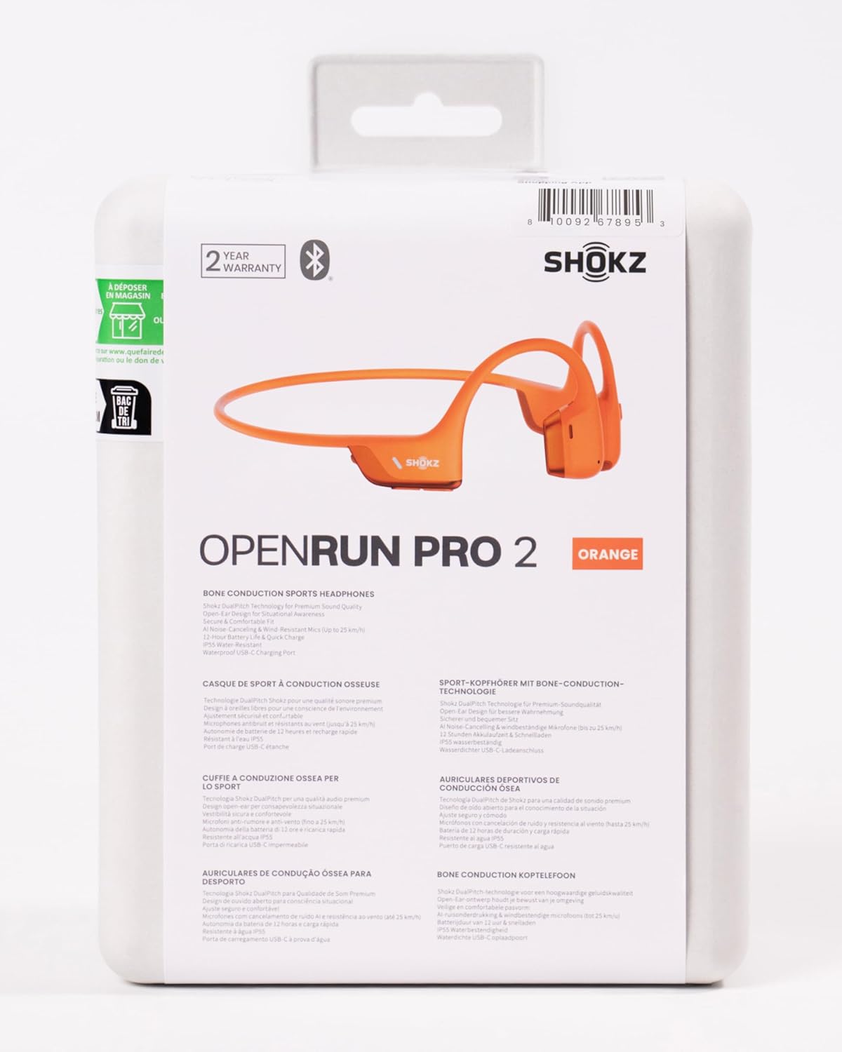 SHOKZ New OpenRun Pro 2 - Open-Ear, Bone Conduction Sport Headphones - with Reflective Strip - Sweat Resistant, Workout Headphones - Secure, Wireless, Comfortable Fit-Deep Bass and Smart Mic App