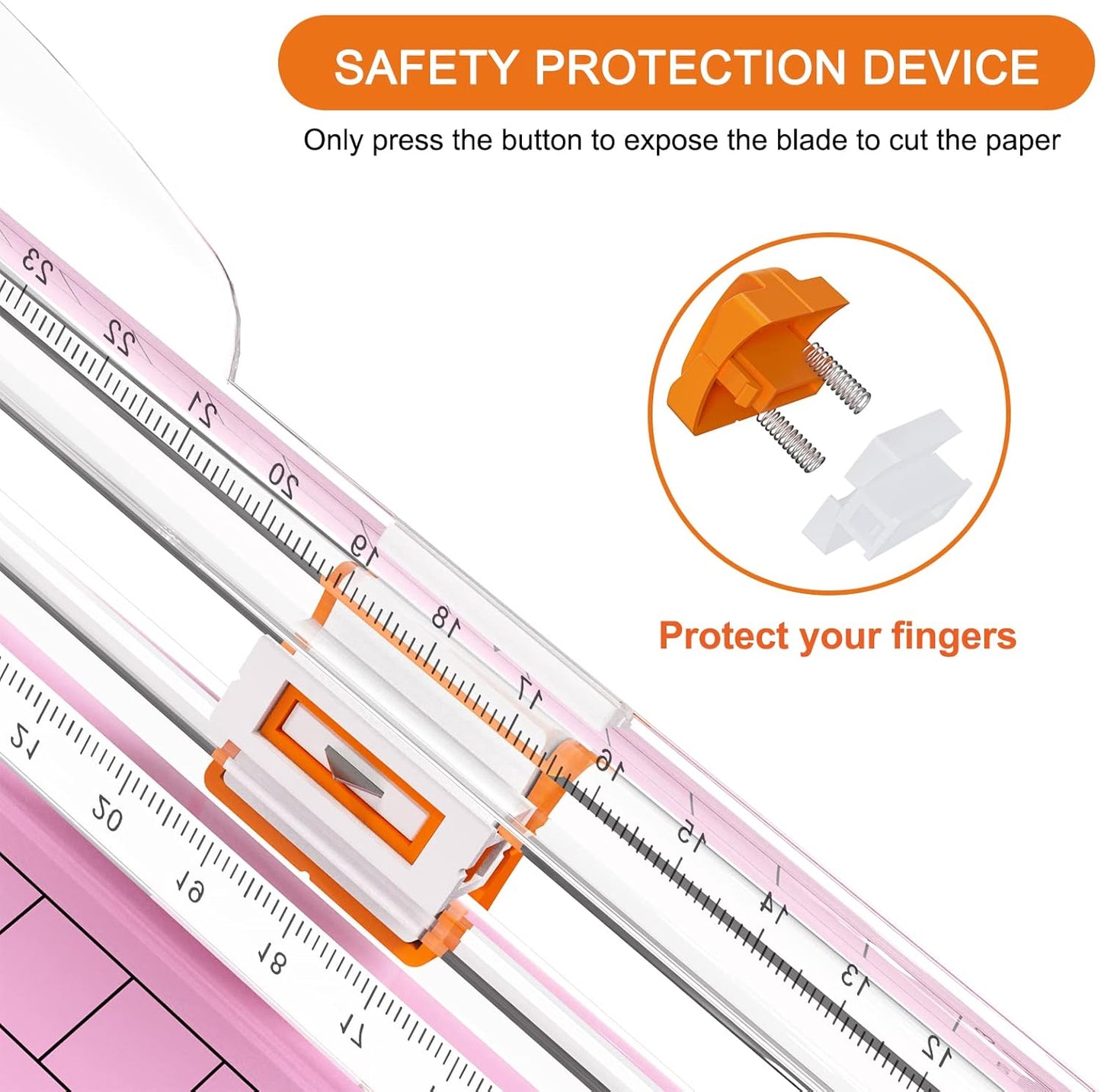 Evteck Paper Cutter 12 Inch Paper Trimmer Slider Crafting Scrapbooking Supplies for A4 Vinyl Photo Cardstock with Security Blade and Foldable Ruler