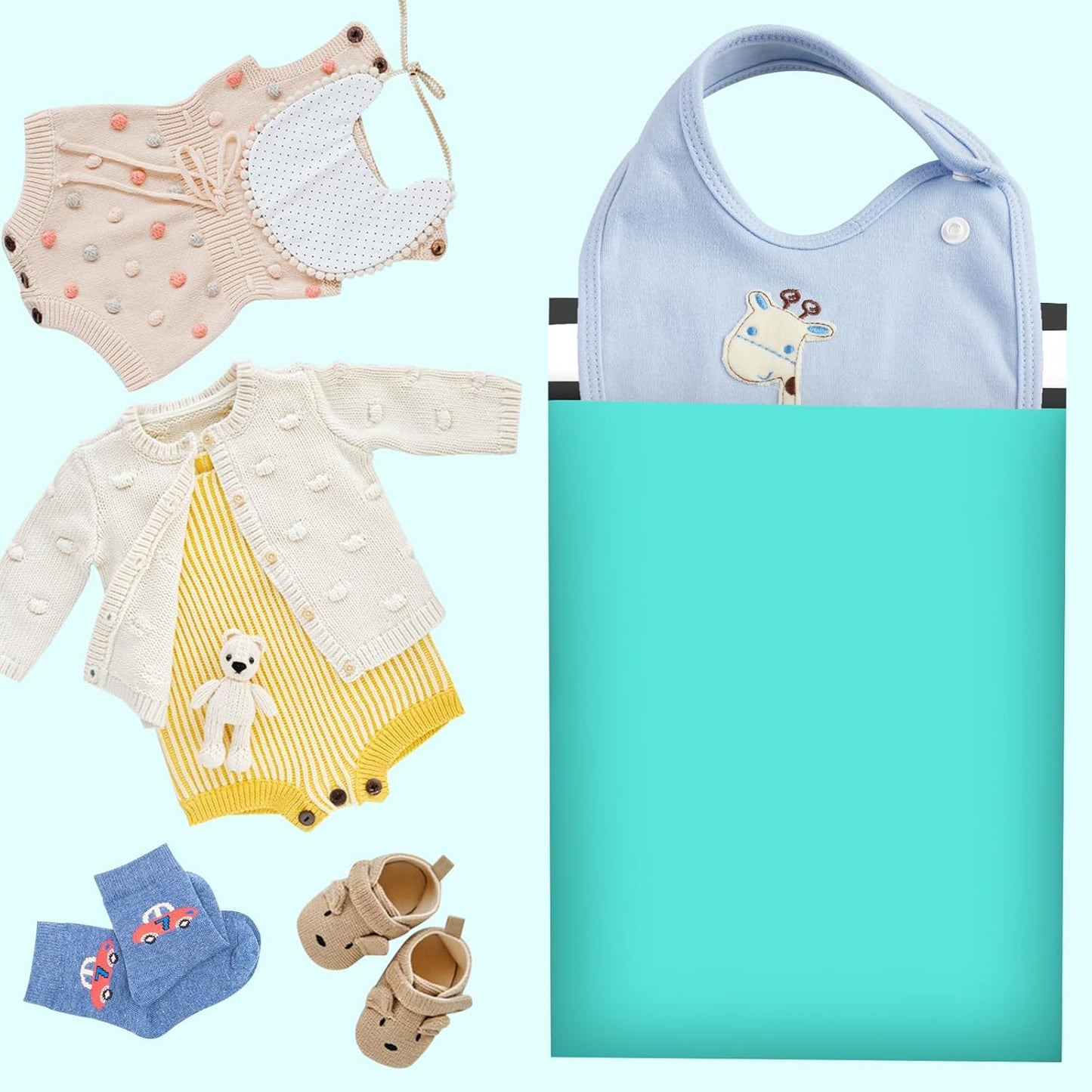 Poly Mailers 10x13 Inch 200 Pcs, Teal Shipping Bags, Mailing Envelopes with Self Seal Adhesive Strip, Waterproof and Tear-Proof Poly Bags for Non-Fragile Items