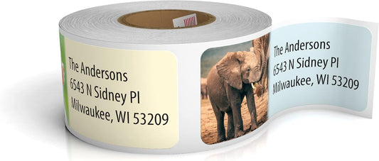 Customized Personalized Address Labels - Made in The USA by Kenco (Wild Animals, 250 Labels)