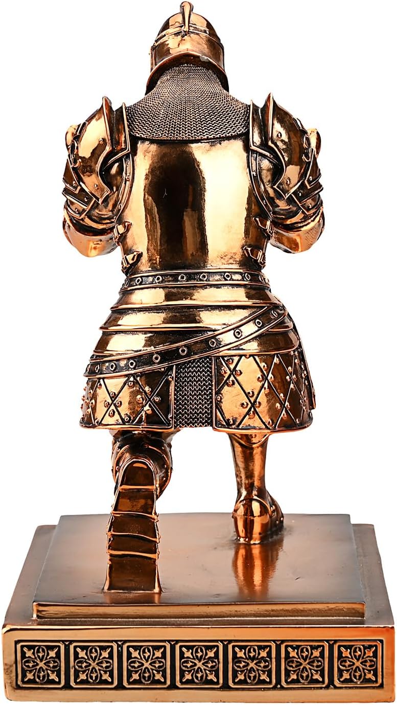 King's Guard Knight Pen Holder Pen Stand Desk Organizers and Accessories Resin Pencil Holder as Gift for Office and Home (Copper(Plating))