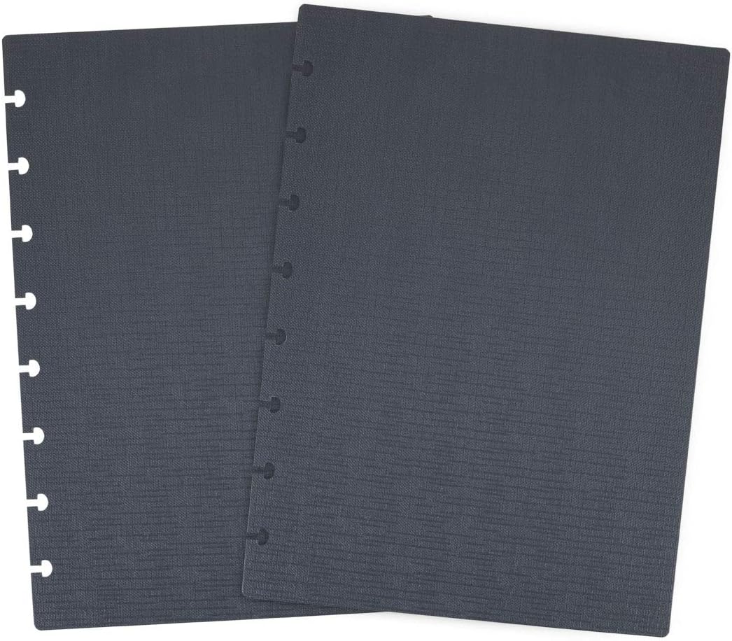 Talia Discbound Notebooks, Planner, Customizable, (Charcoal w/Charcoal Discs, Junior (5.5in x 8.5in))