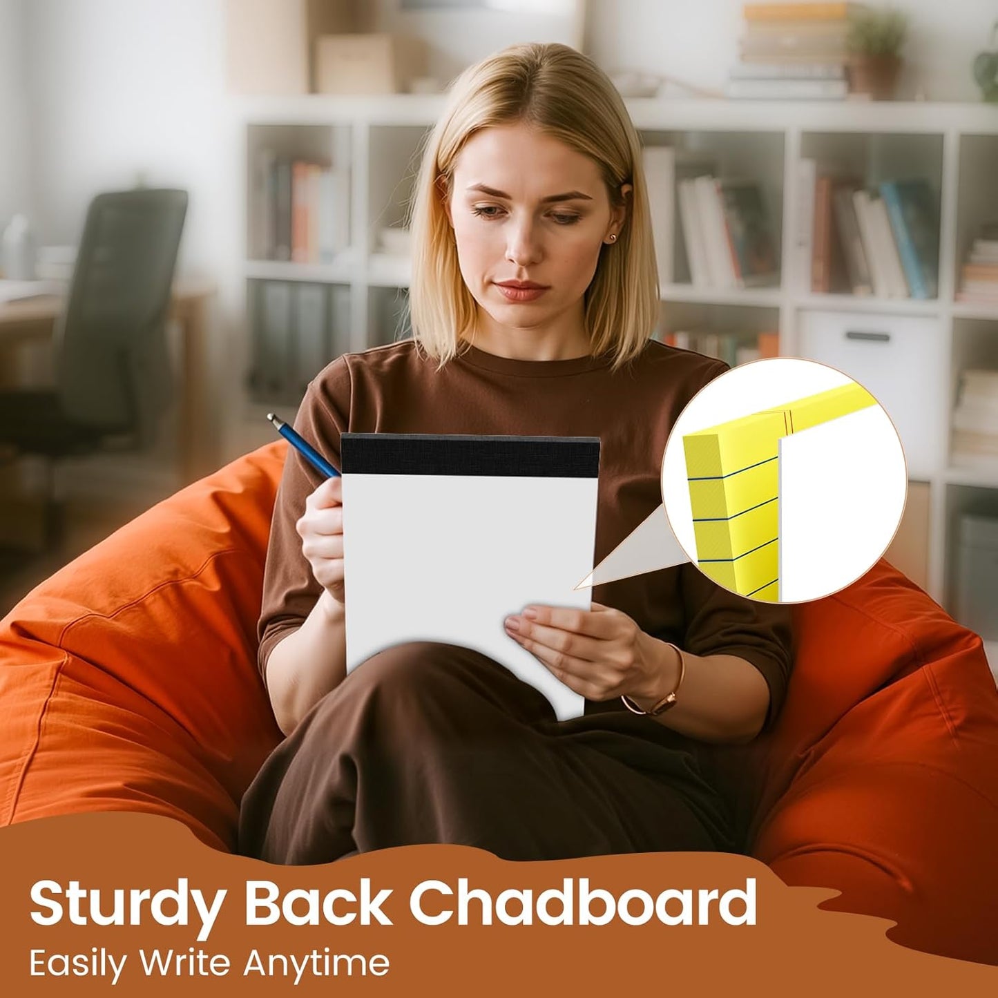 Legal Pads 8.5 X11, Narrow Ruled Notepads, 12 Pack, 50 Sheet/Pad, Yellow Legal Pads, Tear Off Notepad, Perforated Writing Pad, Notebook Paper College Ruled, Notepads for Office Home School, Notepad