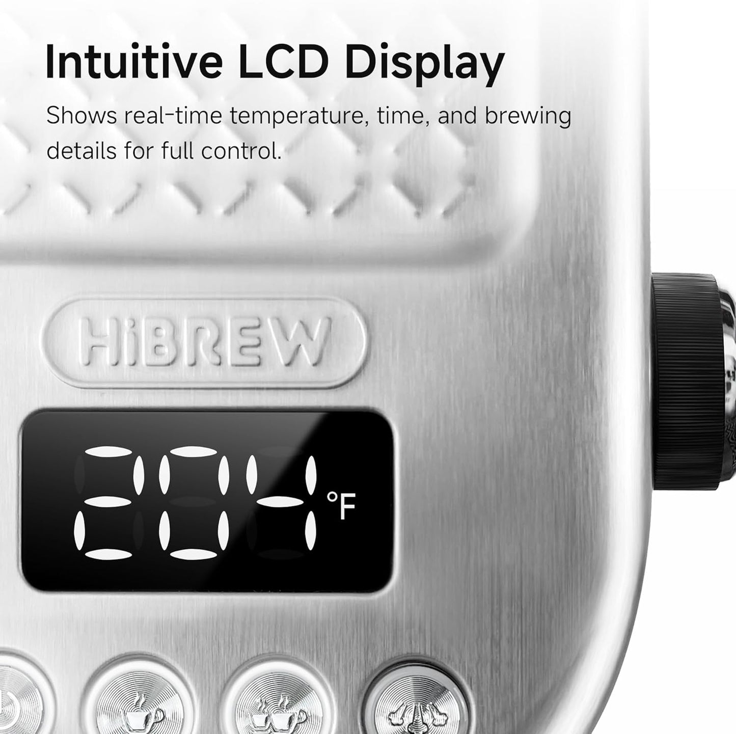 HIBREW H10B - 51mm Espresso Machine - Temperature & Cup Volume Adjustable at will - With Intelligent Display Screen & Pressure Gauge - Stainless Steel Body(Metallic Grey)