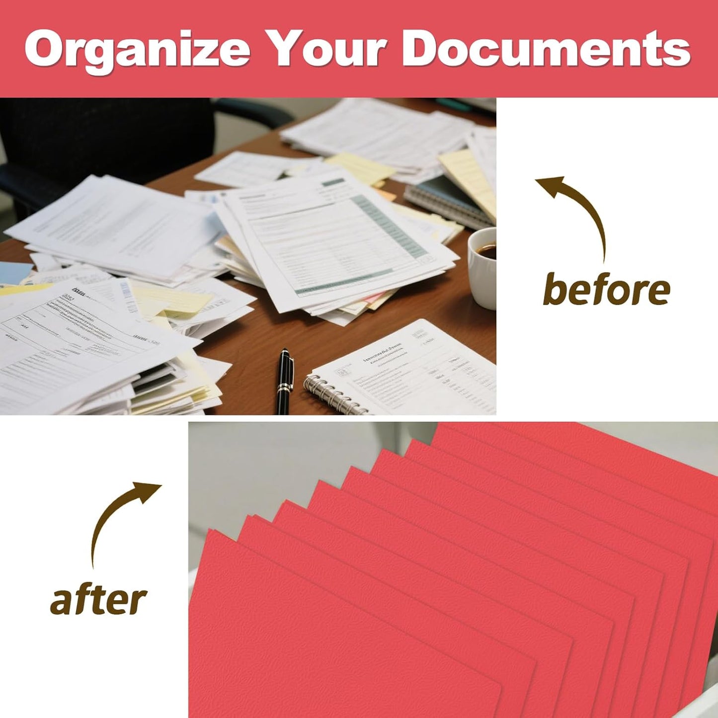 Folders with Pockets, LAYZZ 30 Pack Paper Pocket Folders, 2 Pocket Folders Fits Letter Size Paper, for School Office and Home (Red)