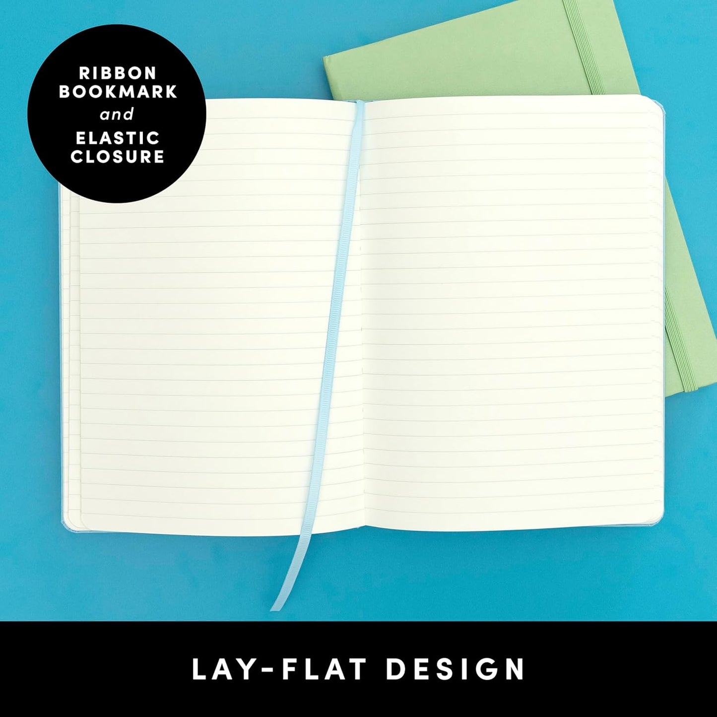 PAPERAGE Lined Journal Notebook, 3 Pack, (Coral, White, Sky Blue), 160 Pages, Medium 5.6 in x 8 in - 100 GSM Thick Paper – Hardcover Journaling Notebook for Work, School & Note Taking