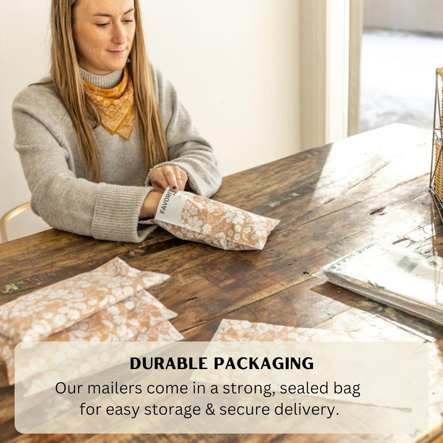 Poly Mailers 6x9 In 100 Pack Small Shipping Bags Strong Thick Mailing Envelopes | Self Sealing Adhesive | Waterproof & Tear Resistant | Small Business Packaging for Clothing - Floral Dusty Pink