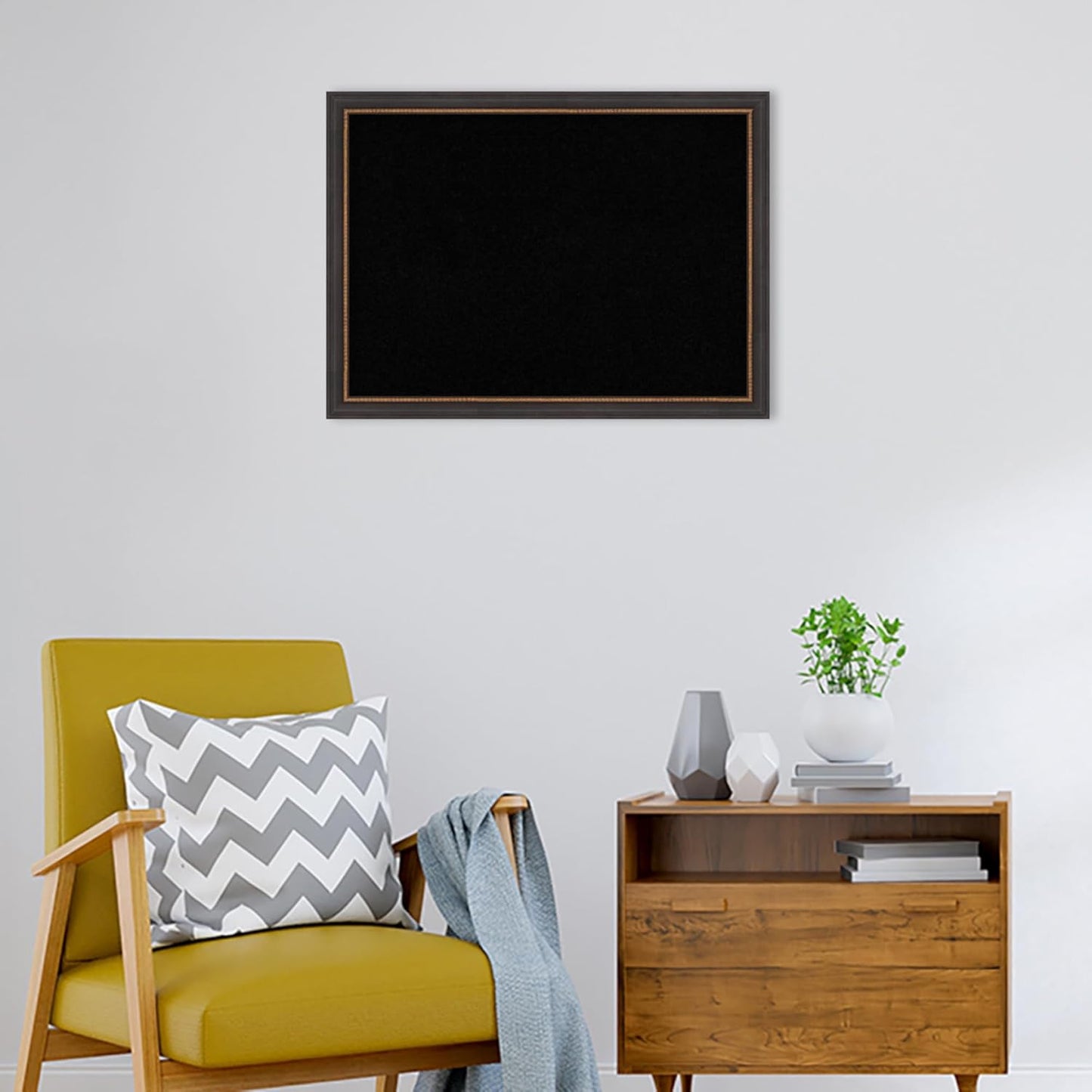 Amanti Art Black Cork Board for Wall, 23x31 Vision Board with Black Wood Frame, Medium Corkboard Office Decor for Home Organization, Traditional Corkboard Pinboard to Display Items for Home