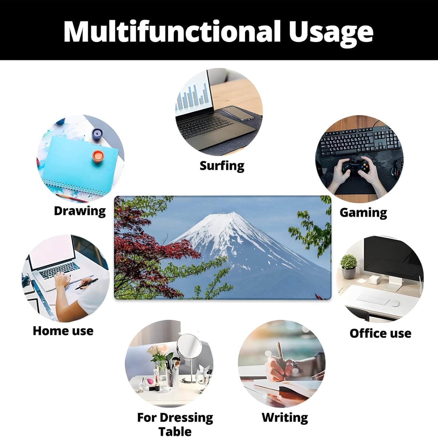 Basketball Gaming Mouse Pad Gifts 31.5" x 11.8", Non-Slip Rubber Base MousePads for Computers Laptop School Office Home Accessories Decor, Mouse Pad, Keyboard Desk Mat