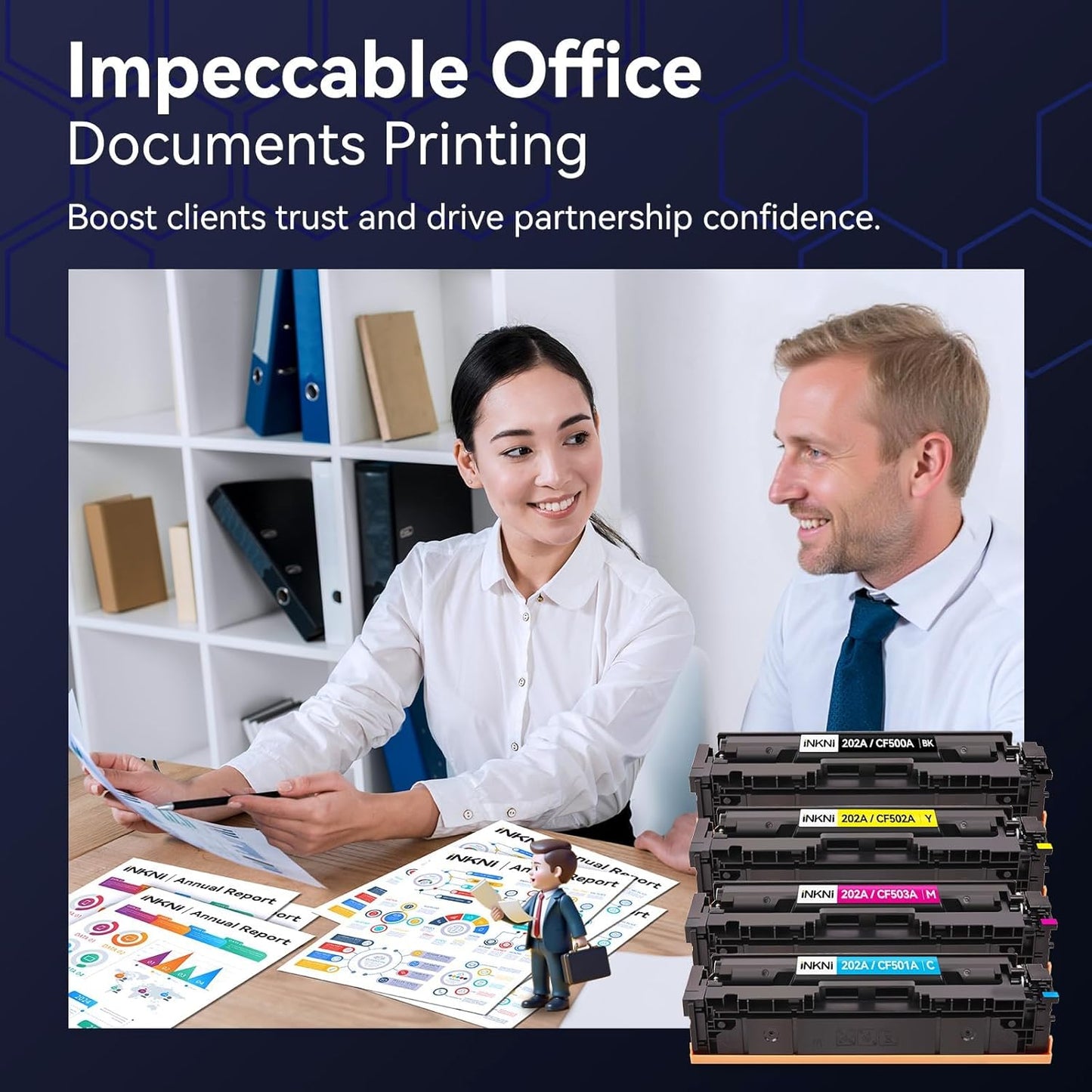 202A Toner Cartridges 4-Pack CF500A - Compatible Replacement for HP 202A 202X for Color Laserjet Pro MFP M281fdw M254dw M281fdn M281cdw M280nw M254dn M254nw Toner Cartridge CF500A CF500X (with Chip)