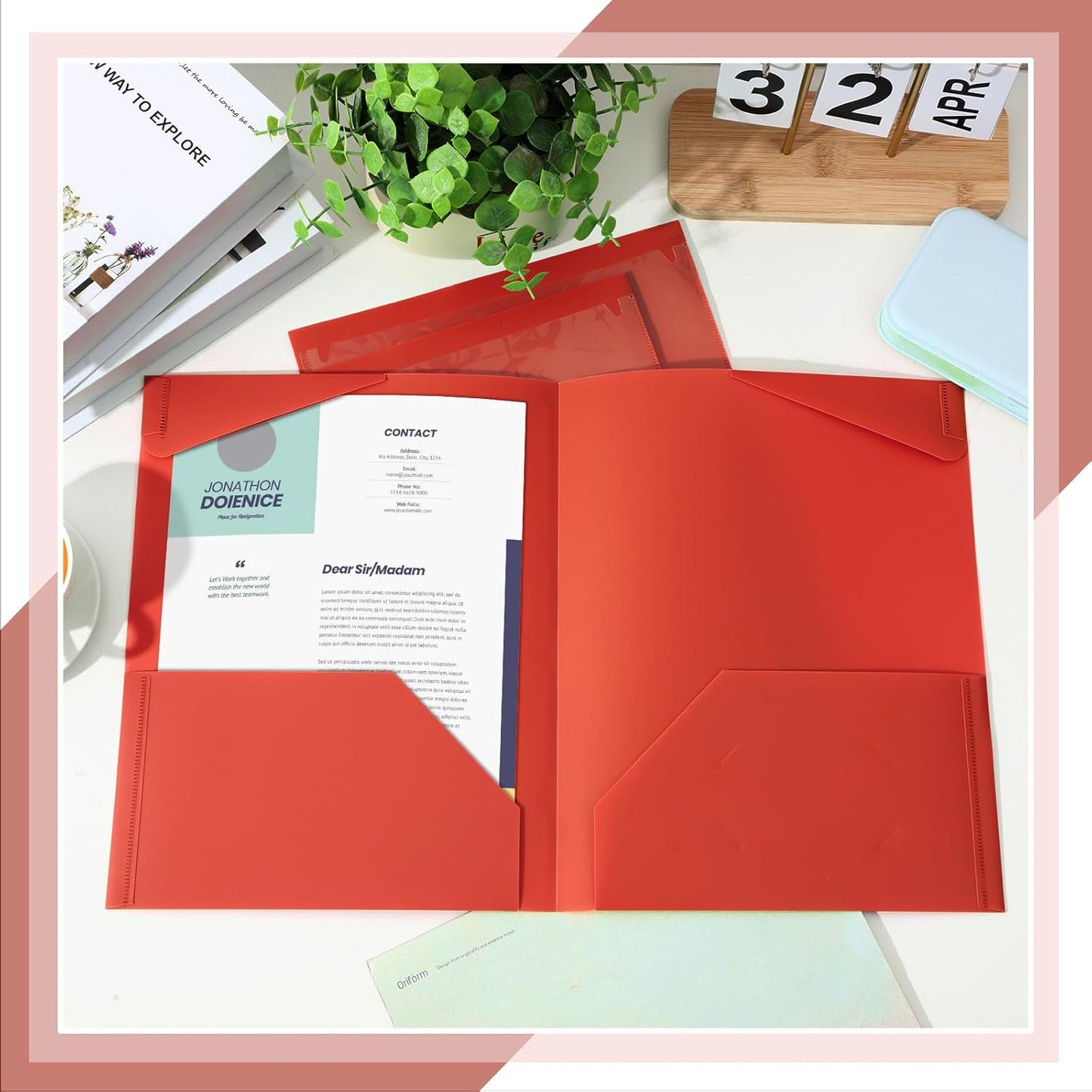 Henoyso 150 Pcs Plastic Folders with Clear Front Pockets Bulk Heavy Duty File Folders with 2 Pockets and Card Slot for Student Teacher Back to School Supplies Office Presentation (Red)