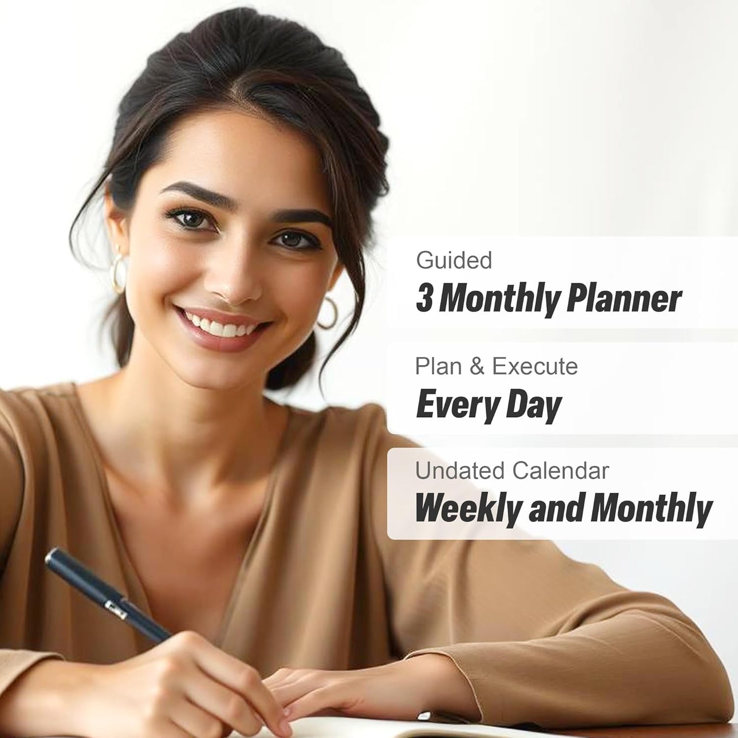 ADHD Planner for Adults - 5 Minute Gratitude & Manifestation Journal | 90-Day Undated Daily Planner for Positivity, Affirmations & Self Care | Guided Mindfulness, Reflection | Vision Board + Stickers