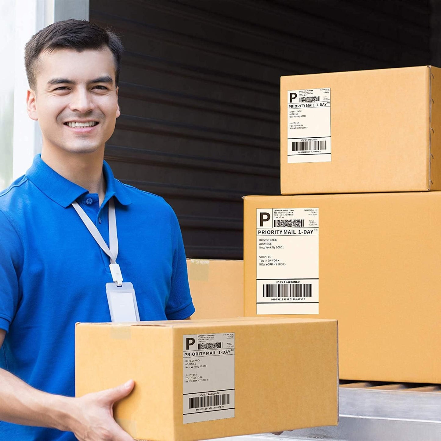 KKBESTPACK Fan Fold 4x6 Direct Thermal Shipping Labels (500 Labels)